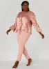 Ruffled Textured Satin Blouse sold by Ashley Stewart