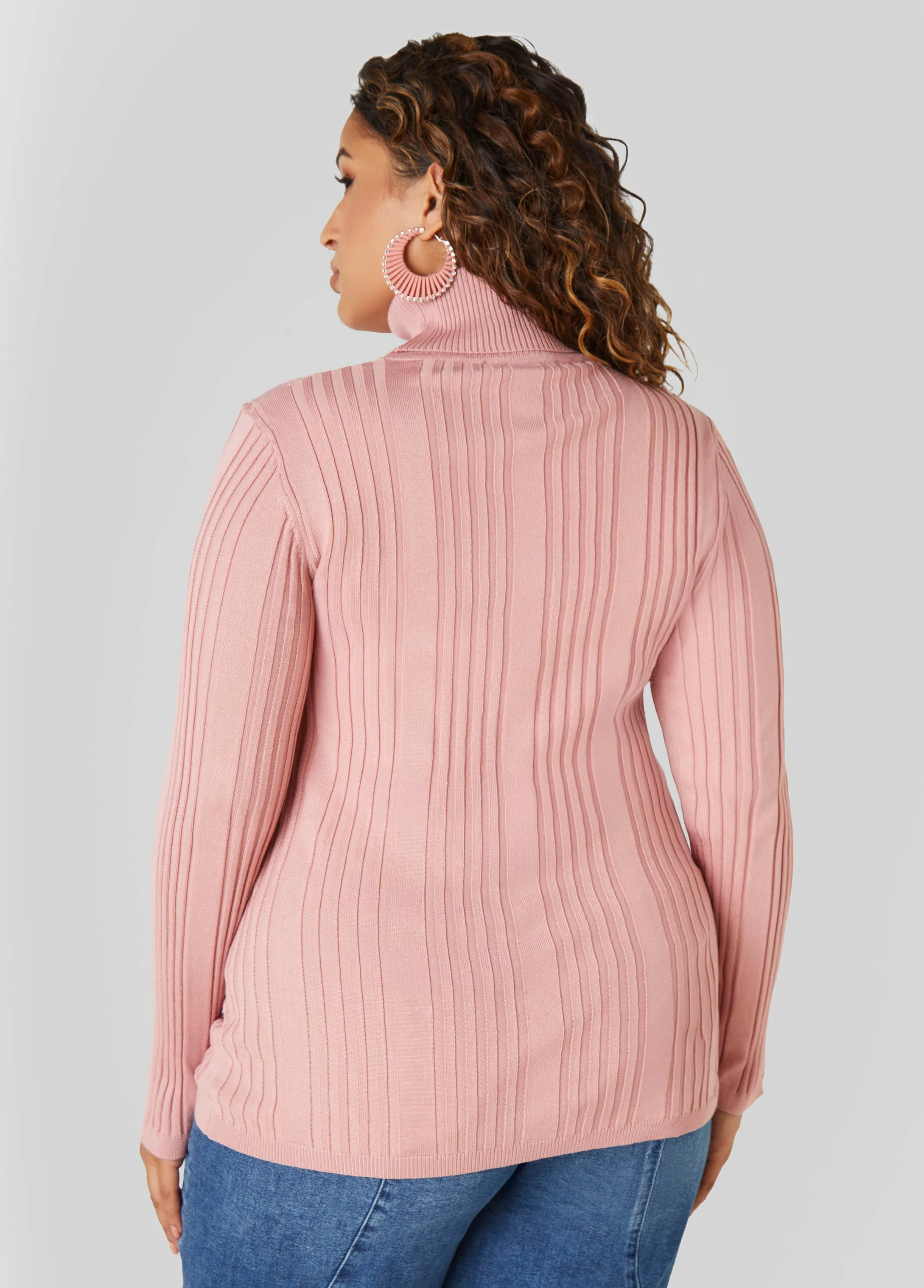 Ribbed Knit Turtleneck Sweater sold by Ashley Stewart product image thumbnail 2
