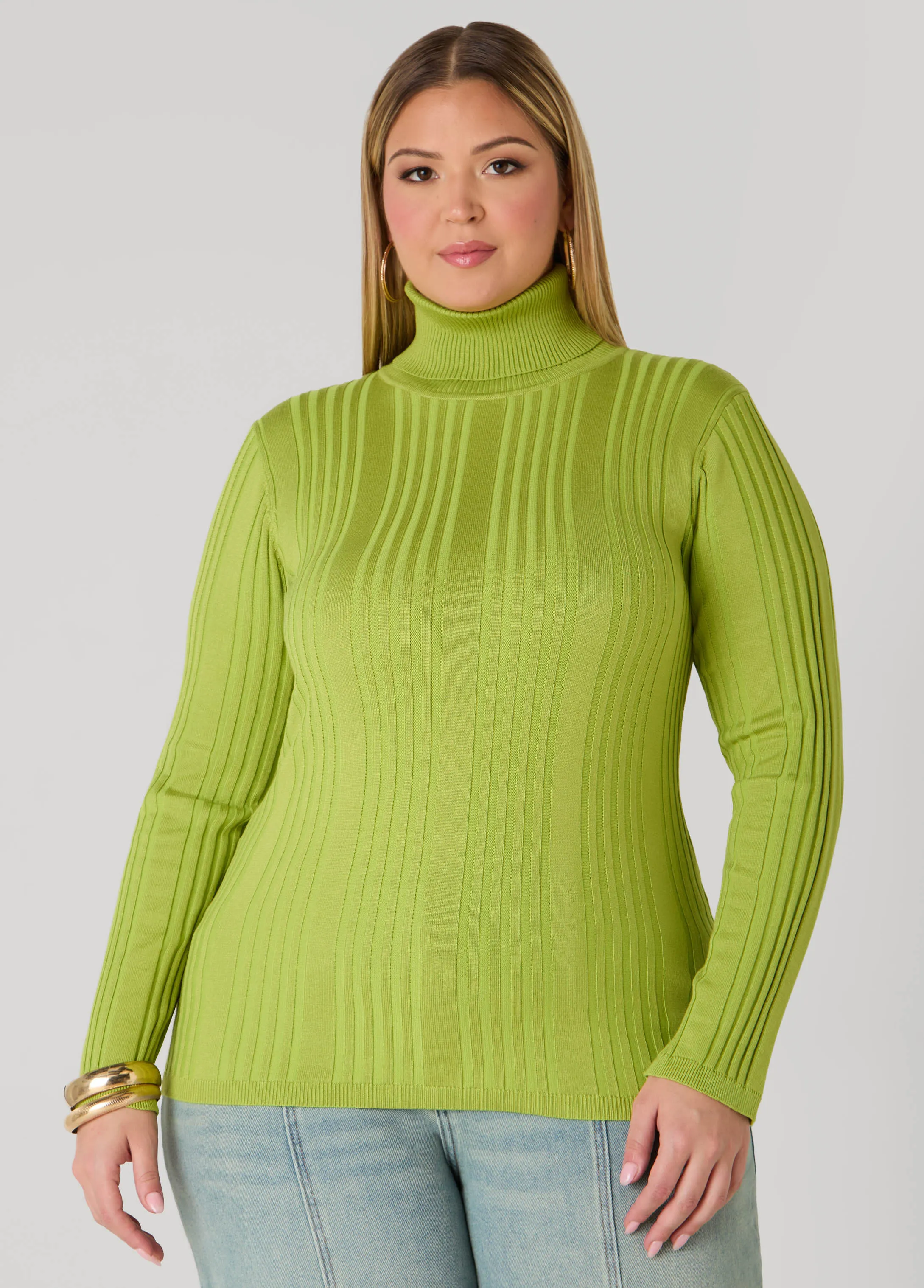 Ribbed Knit Turtleneck Sweater sold by Ashley Stewart product image thumbnail 5