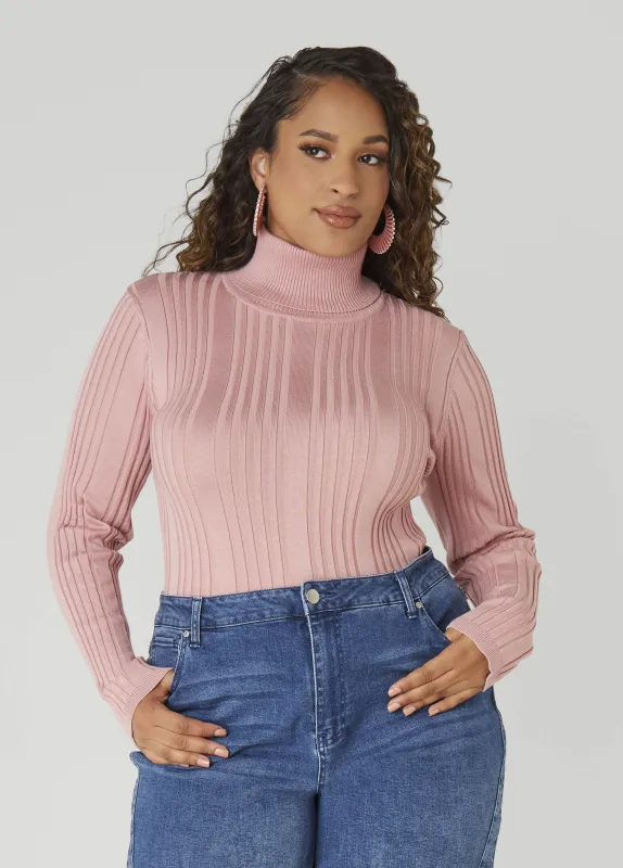 Ribbed Knit Turtleneck Sweater sold by Ashley Stewart