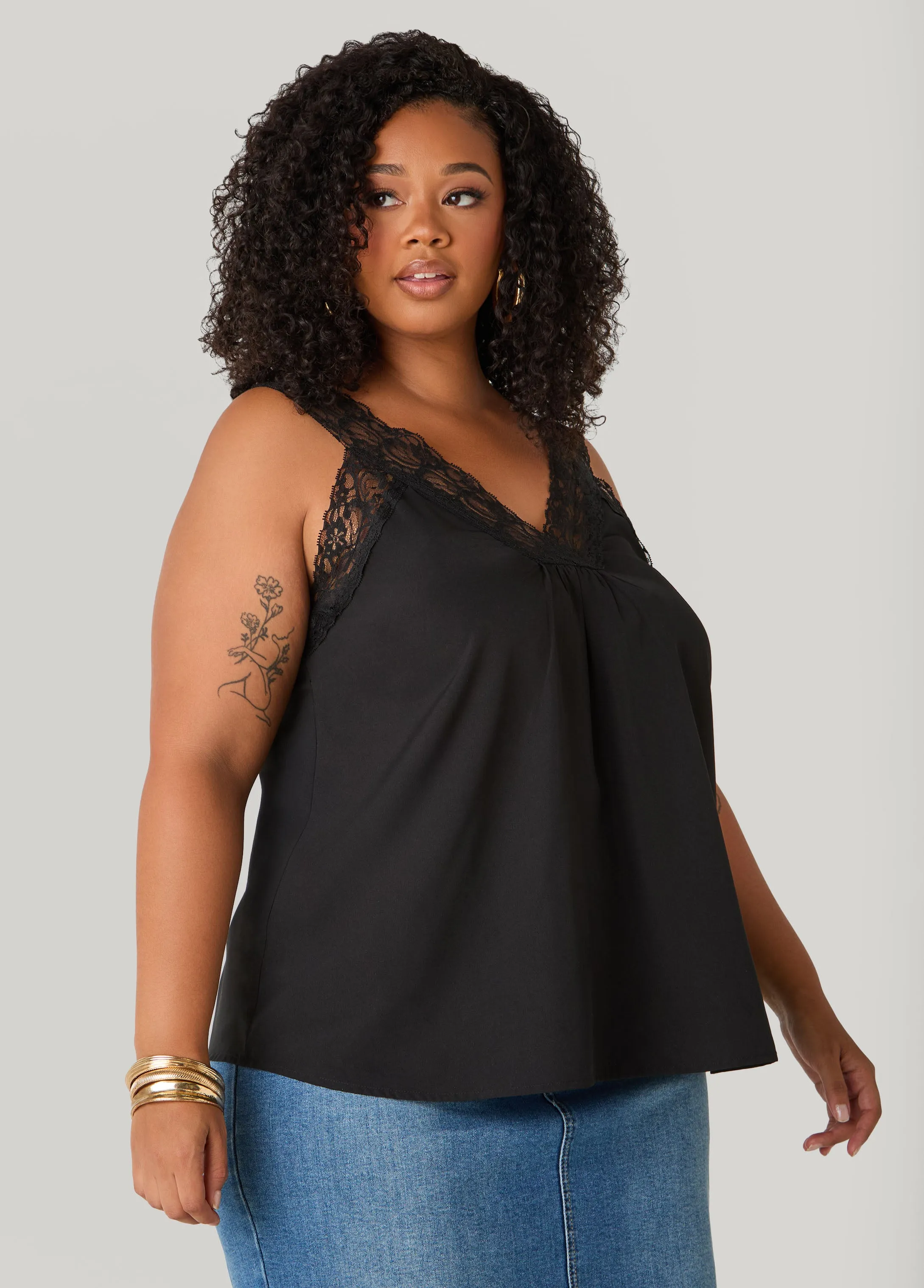 Lace Trimmed Cami sold by Ashley Stewart product image thumbnail 4