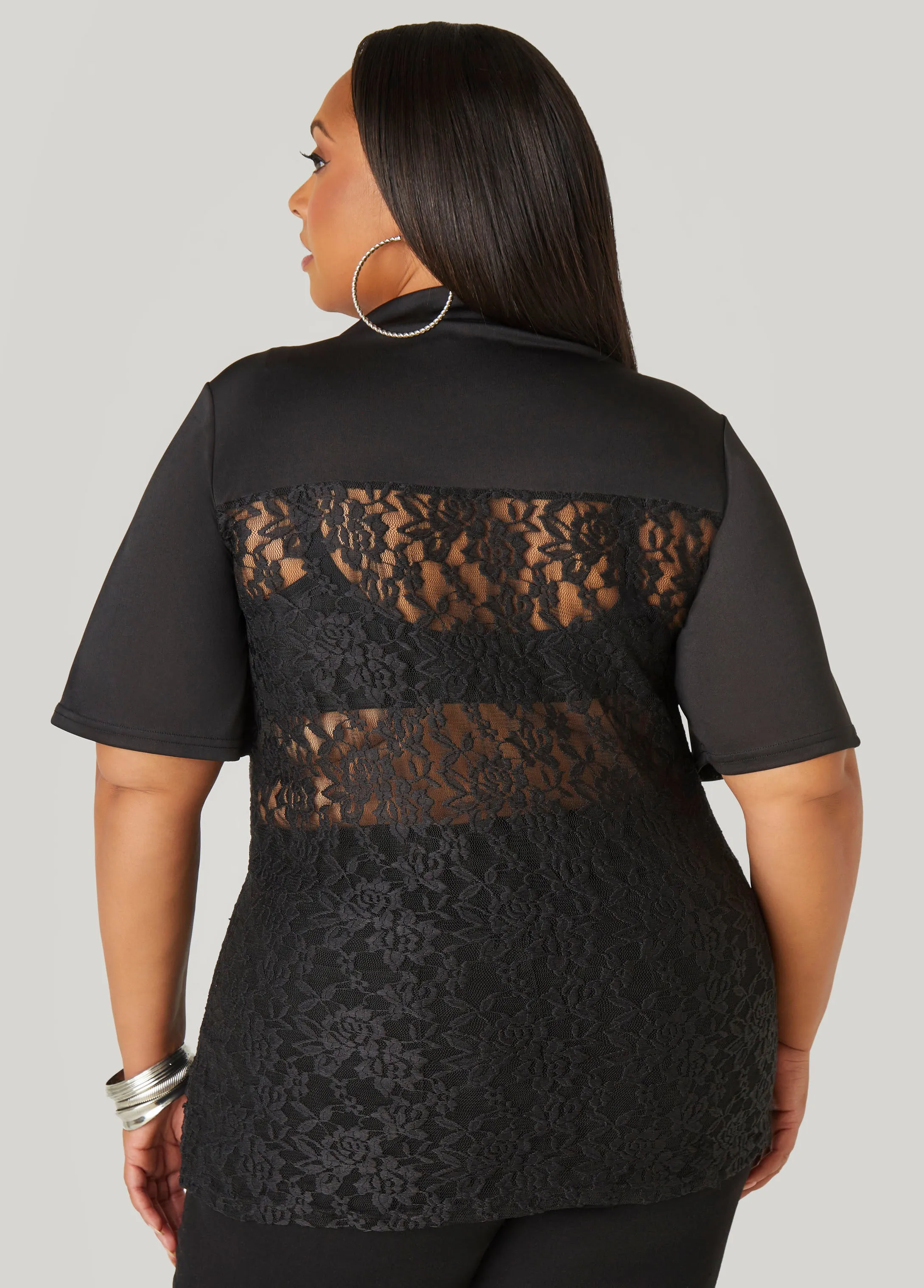 Crystal 01 Lace Jersey Tee sold by Ashley Stewart product image thumbnail 2
