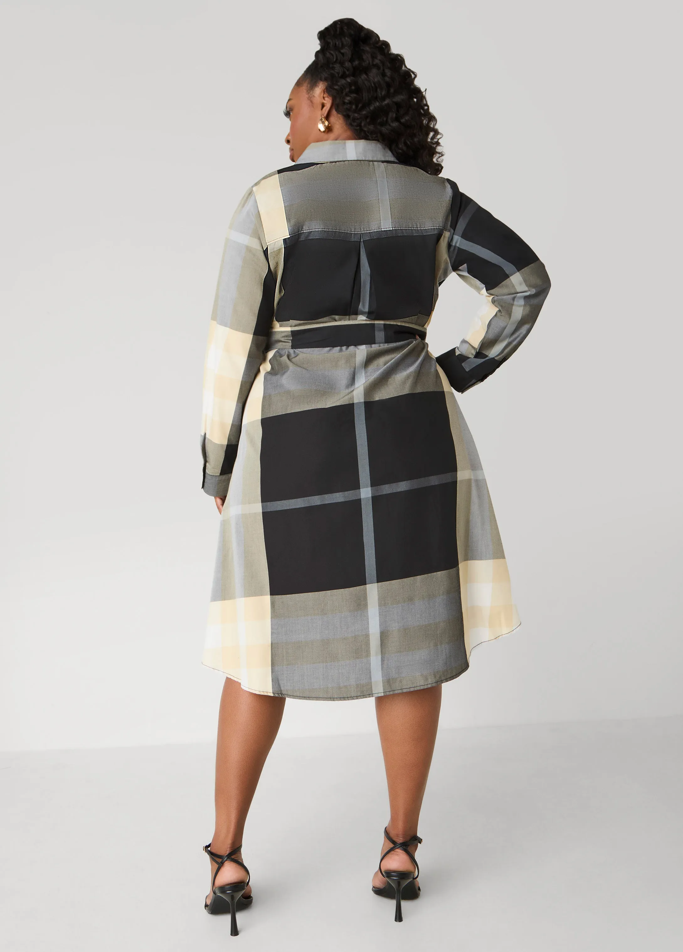 Plaid A Line Shirtdress sold by Ashley Stewart product image thumbnail 2