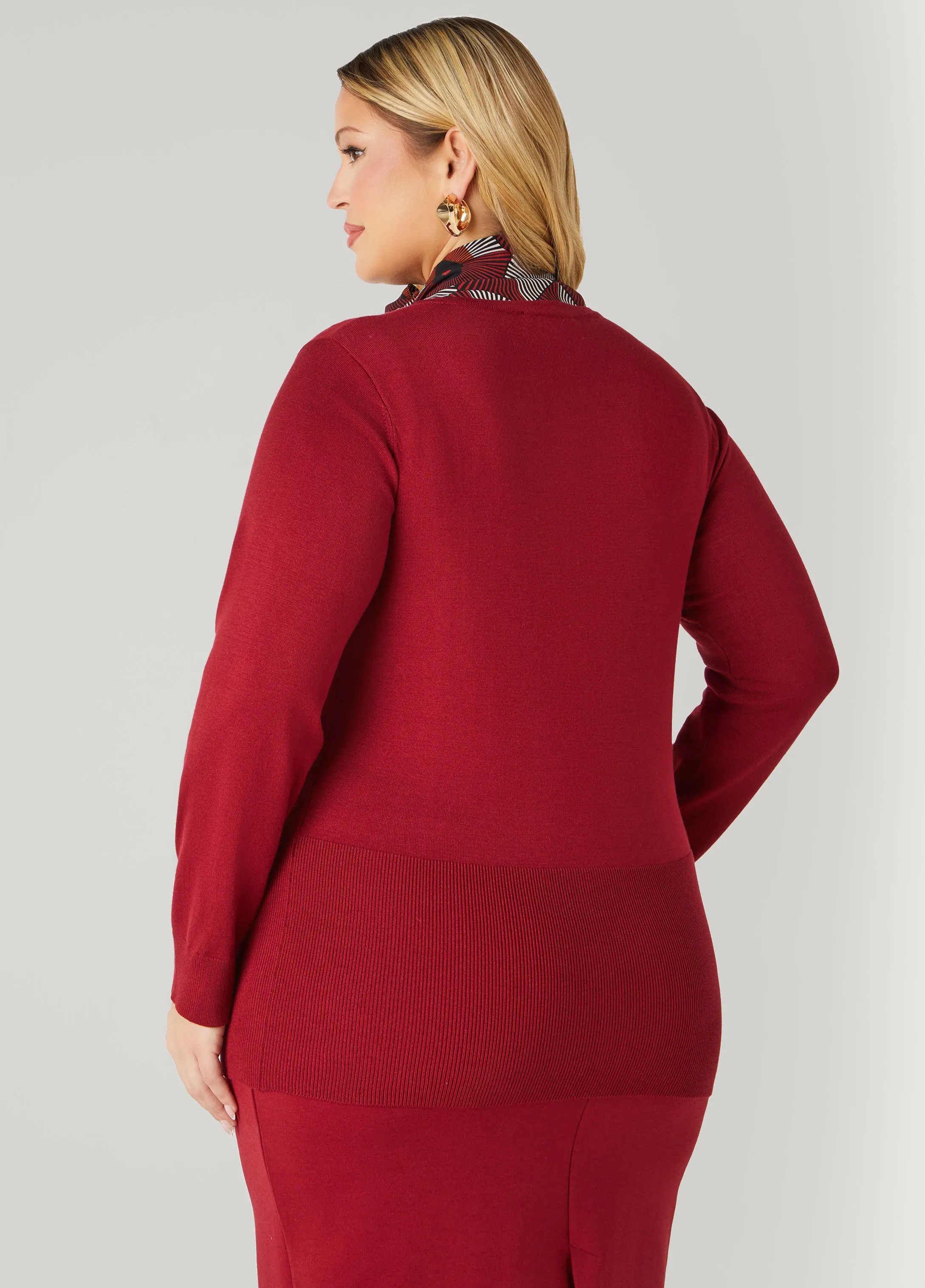 Button Front Knitted Cardigan sold by Ashley Stewart product image thumbnail 2