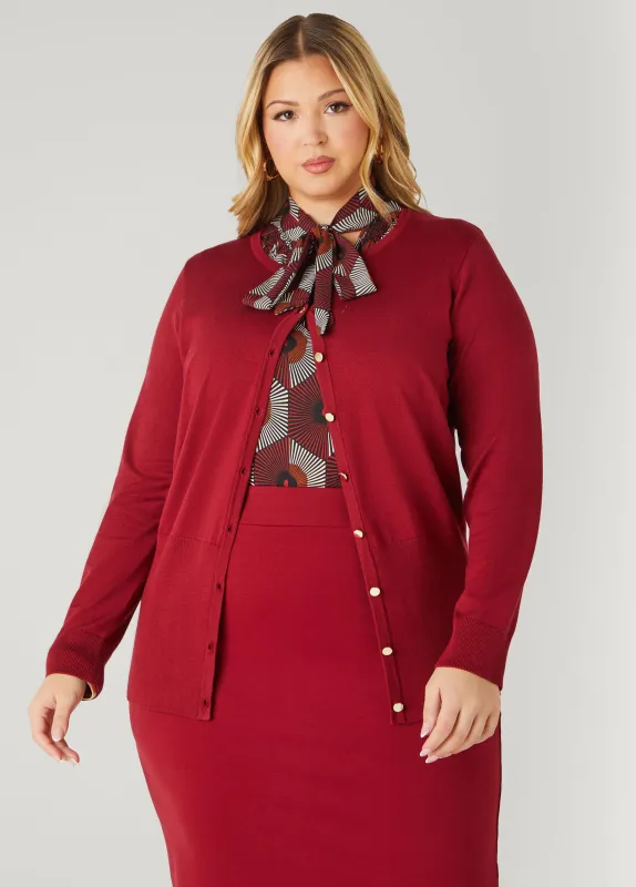 Button Front Cardigan sold by Ashley Stewart