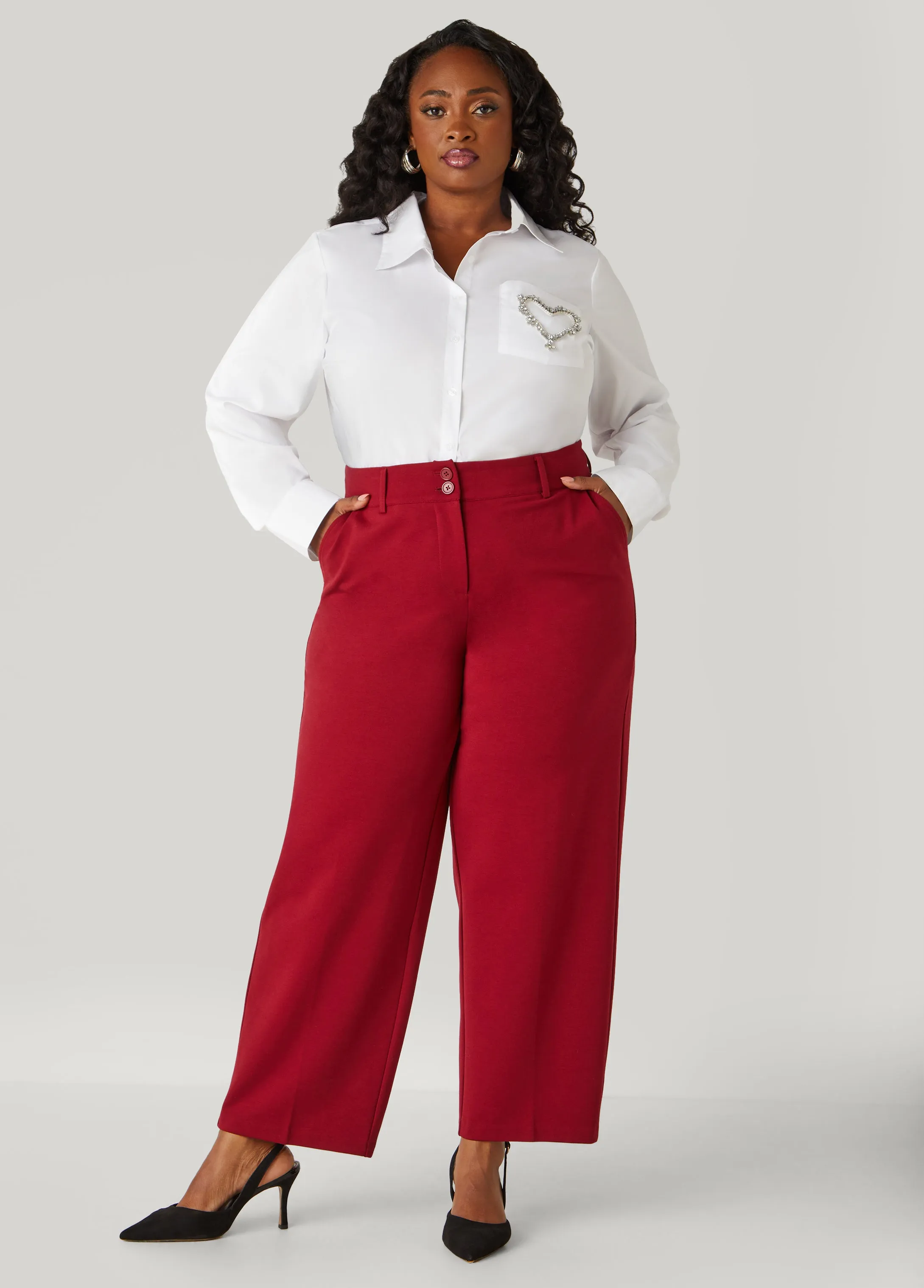 Ponte Straight Leg Trouser sold by Ashley Stewart