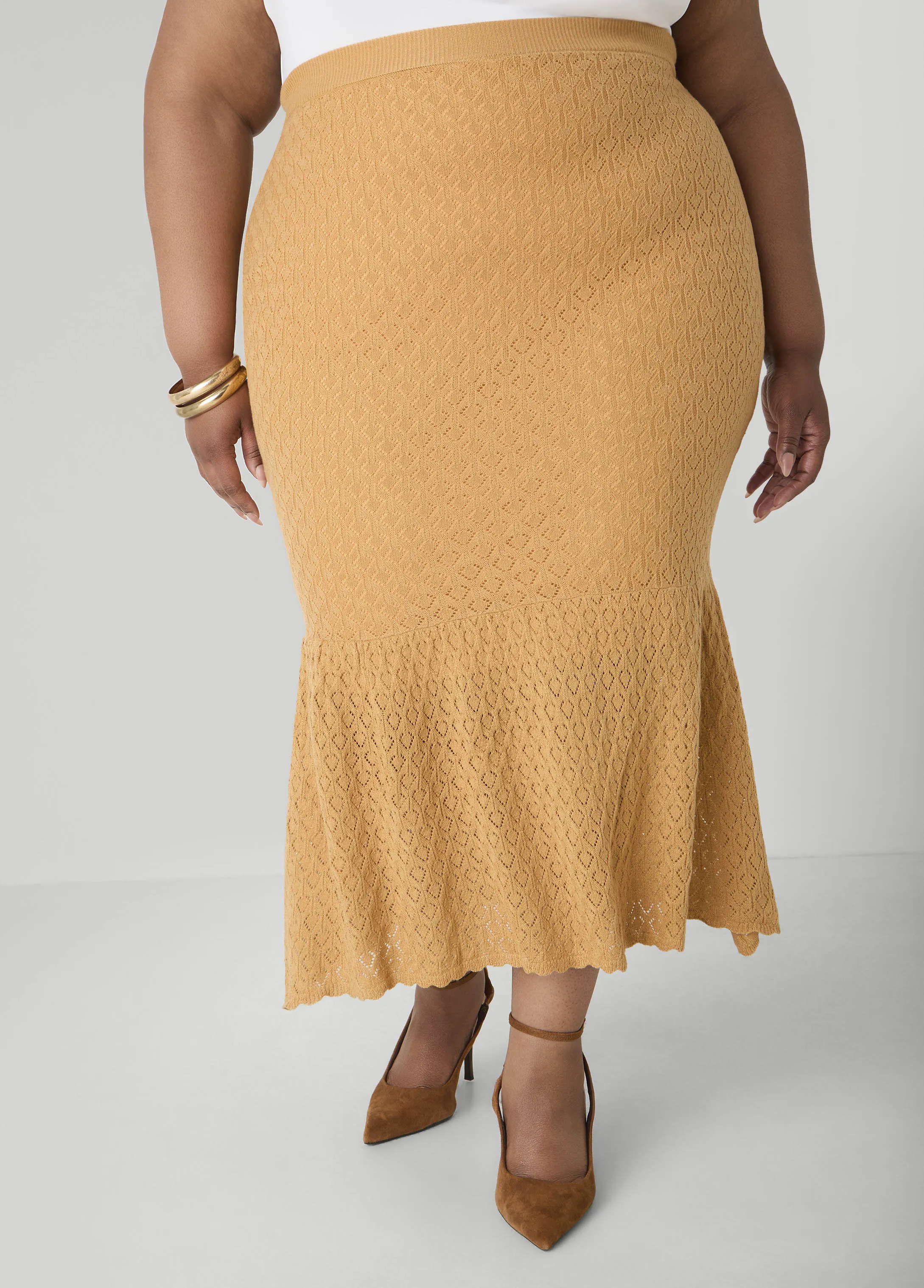 Pointelle Knit Maxi Skirt sold by Ashley Stewart product image thumbnail 5