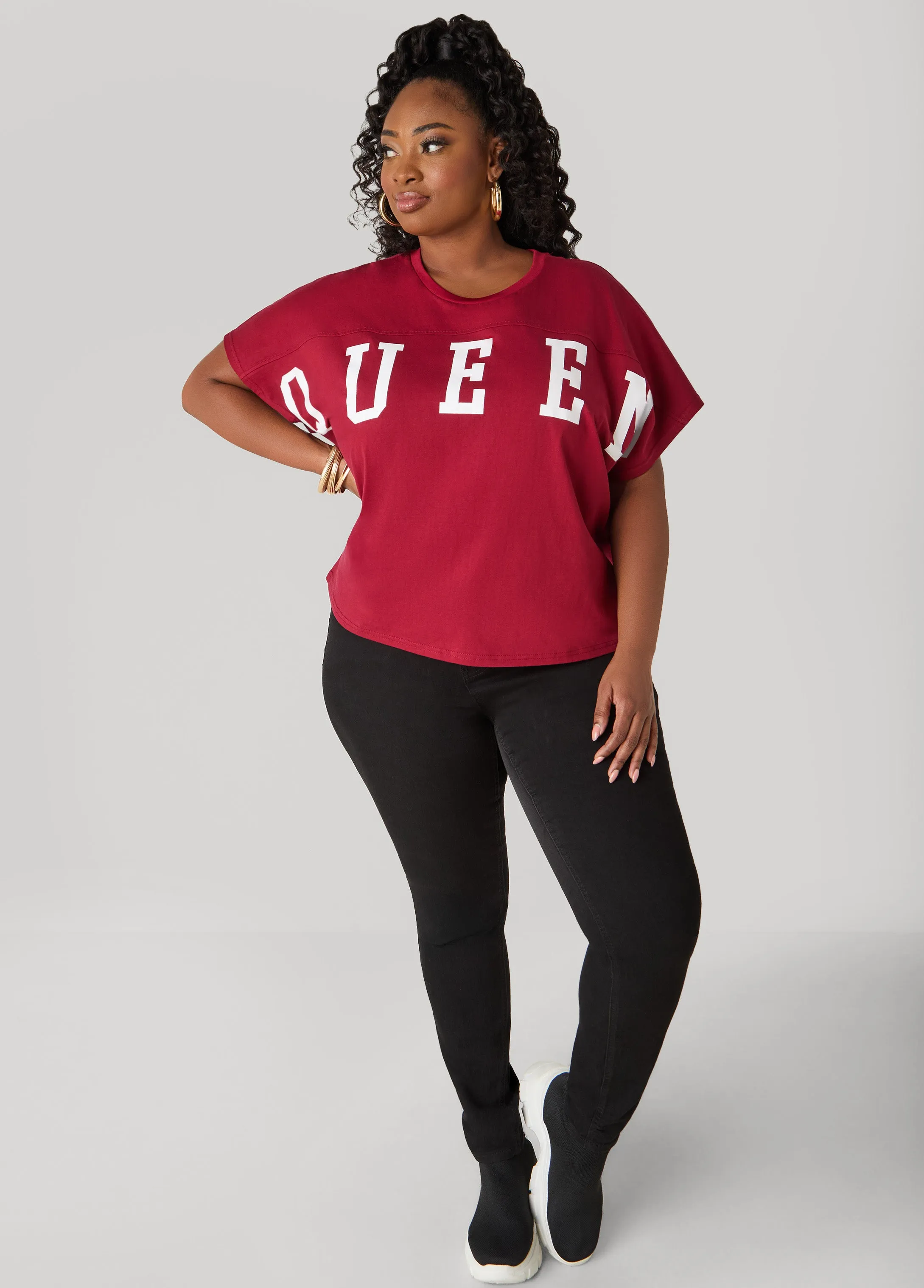 Queen Graphic Boxy Tee sold by Ashley Stewart product image thumbnail 5