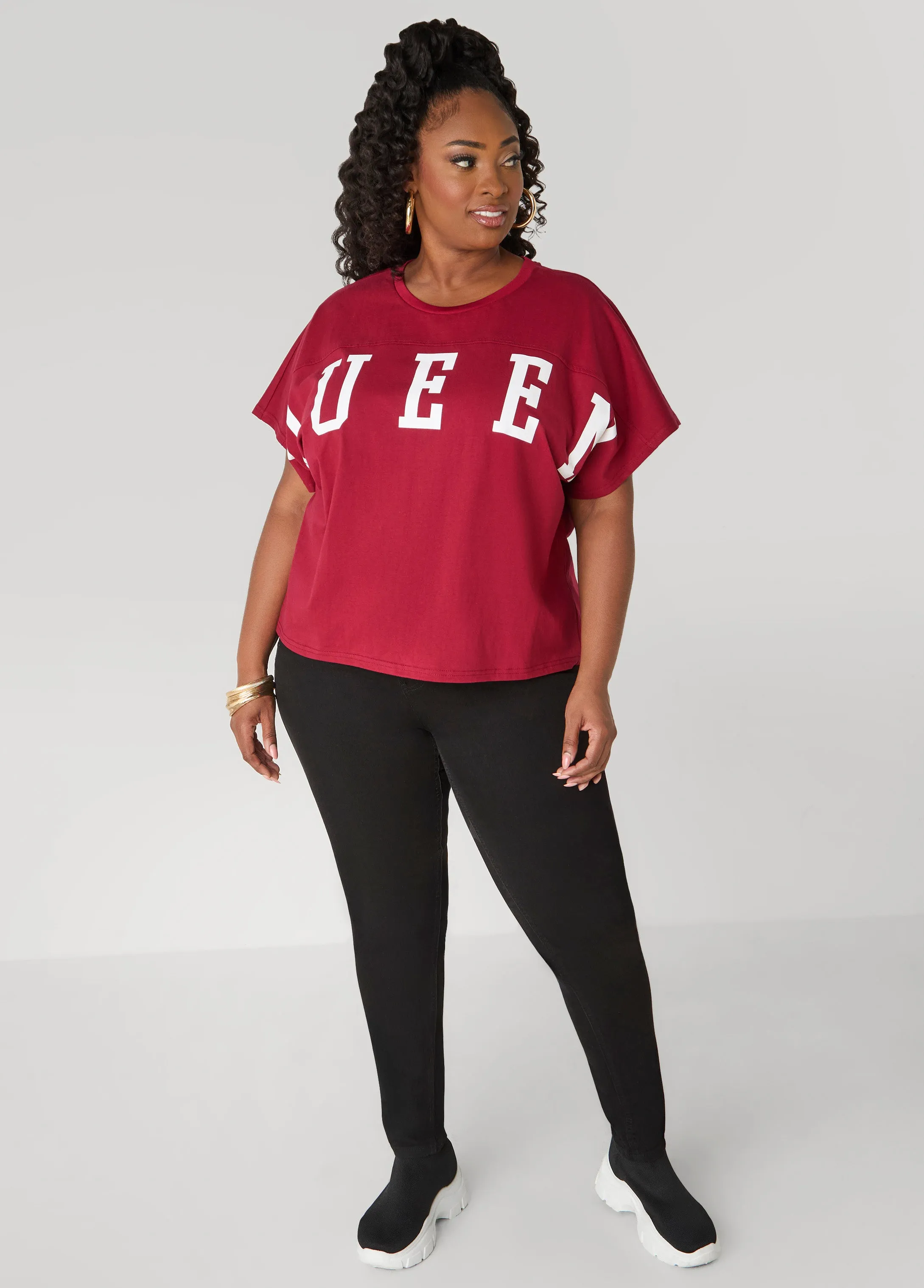 Queen Graphic Boxy Tee sold by Ashley Stewart product image thumbnail 3
