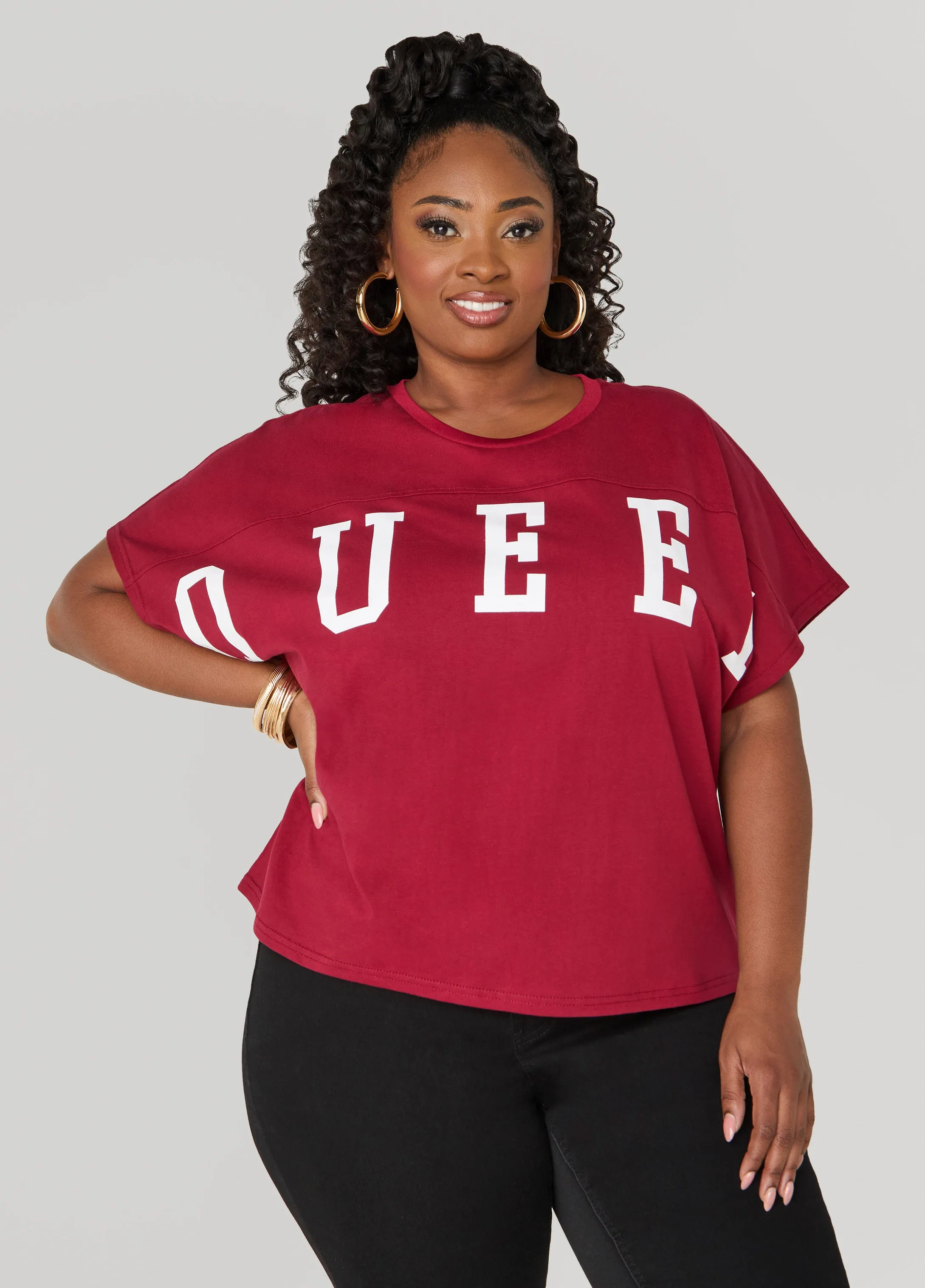 Queen Graphic Boxy Tee sold by Ashley Stewart
