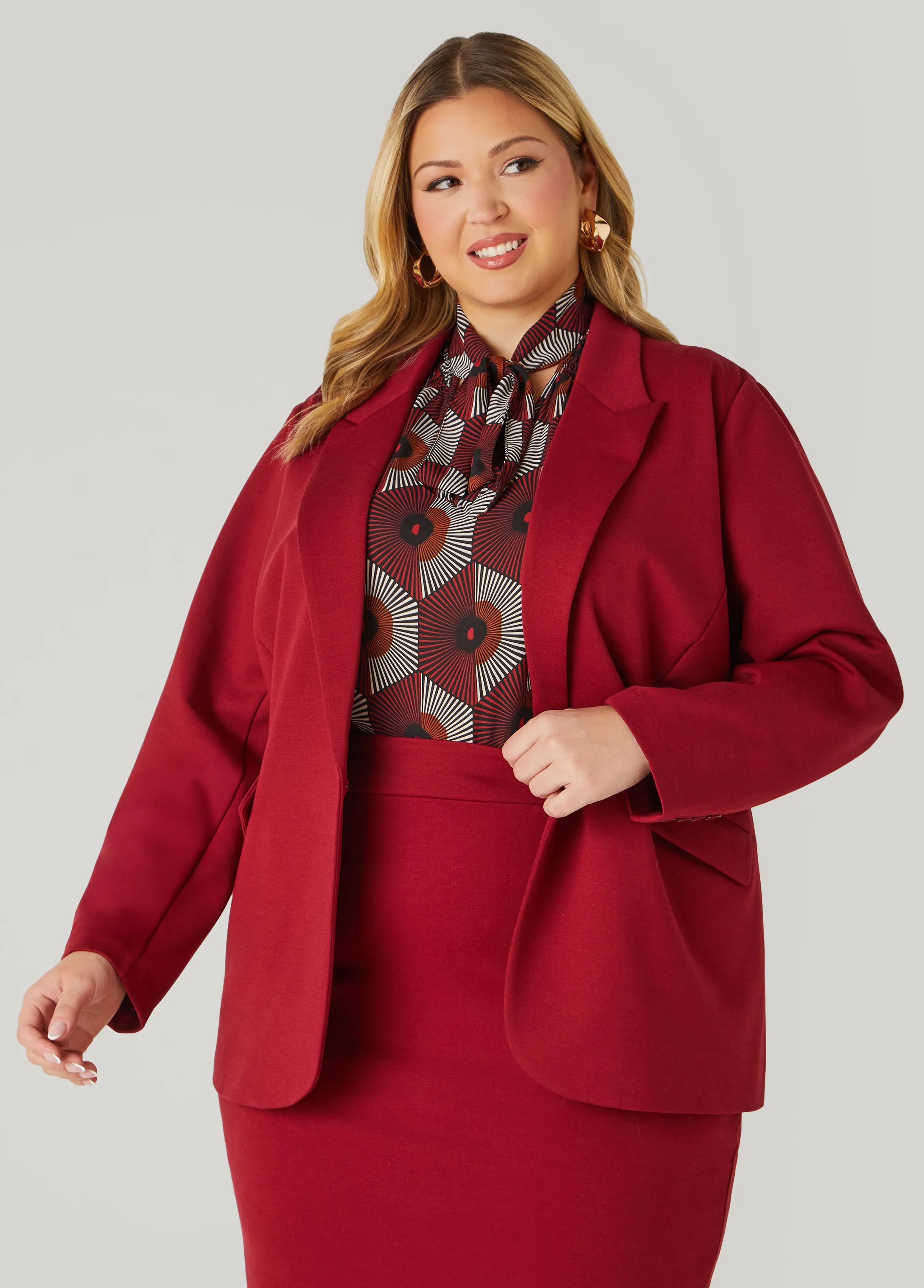 Button Front Blazer sold by Ashley Stewart