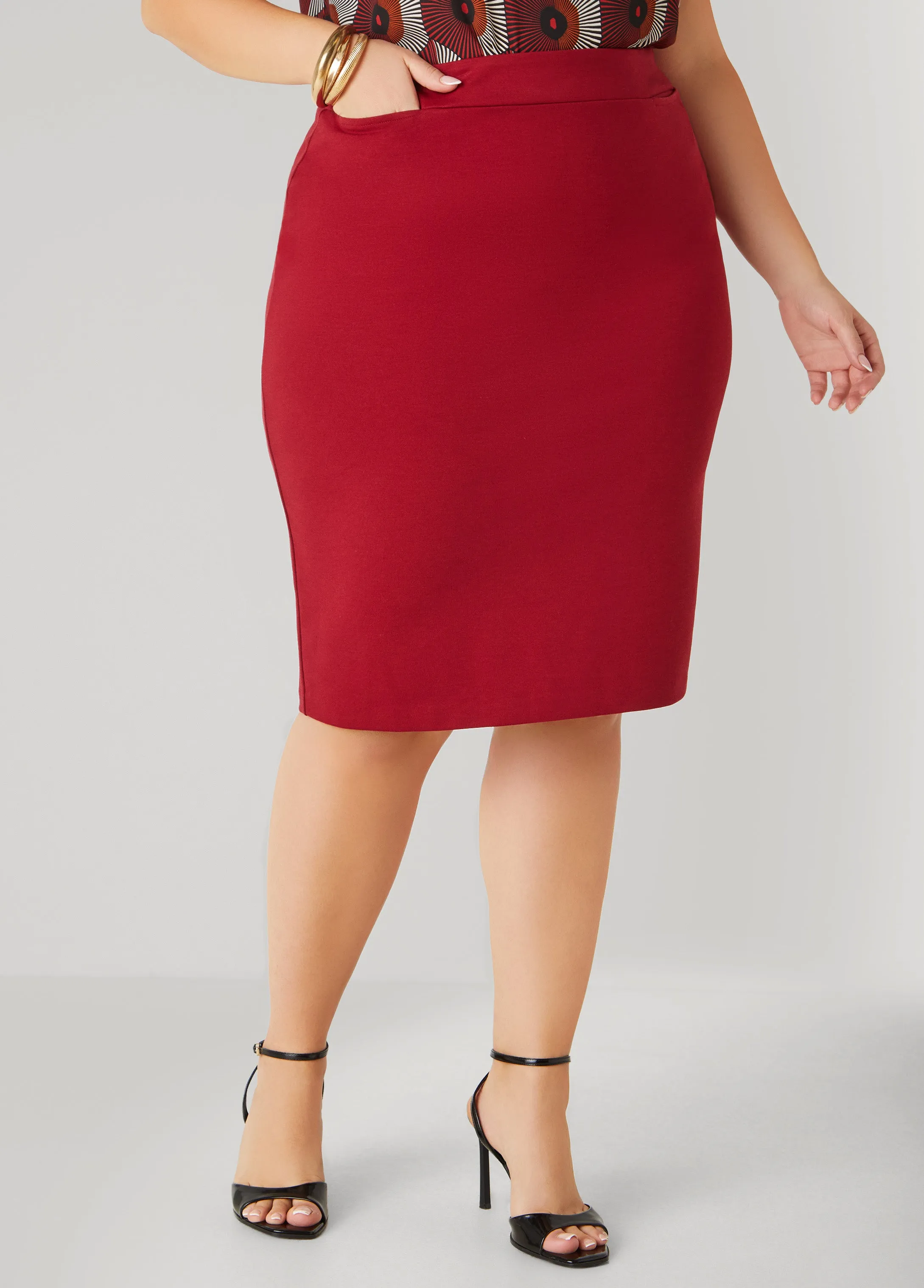 Slip On Pencil Skirt sold by Ashley Stewart product image thumbnail 3