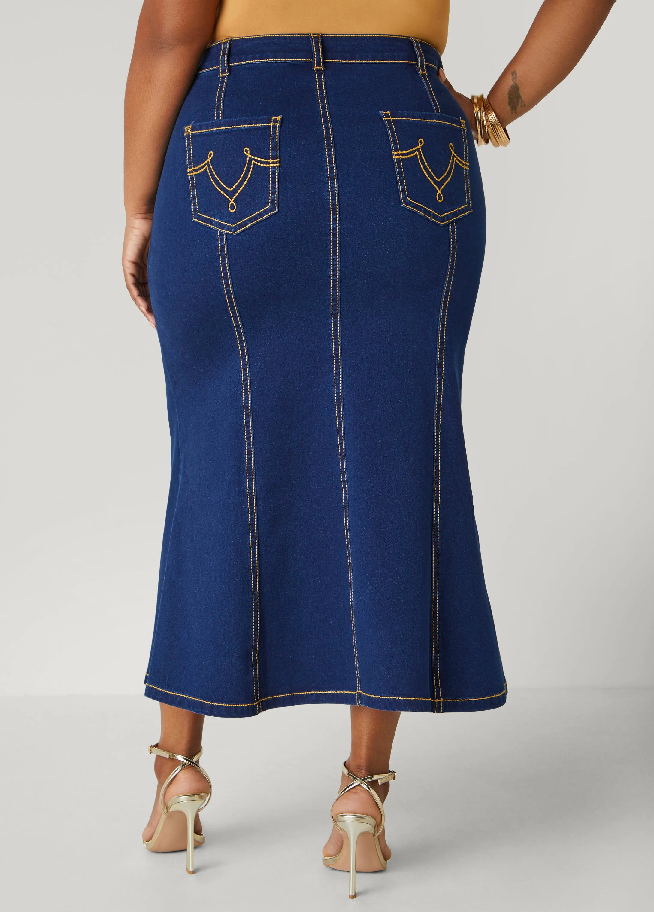 Seam Detailed Maxi Skirt sold by Ashley Stewart product image thumbnail 2