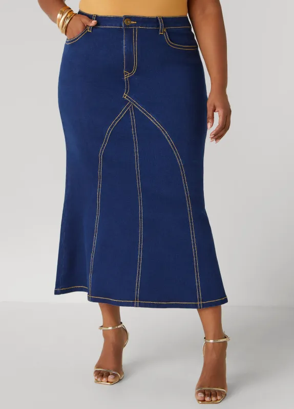 Seam Detailed Maxi Skirt sold by Ashley Stewart