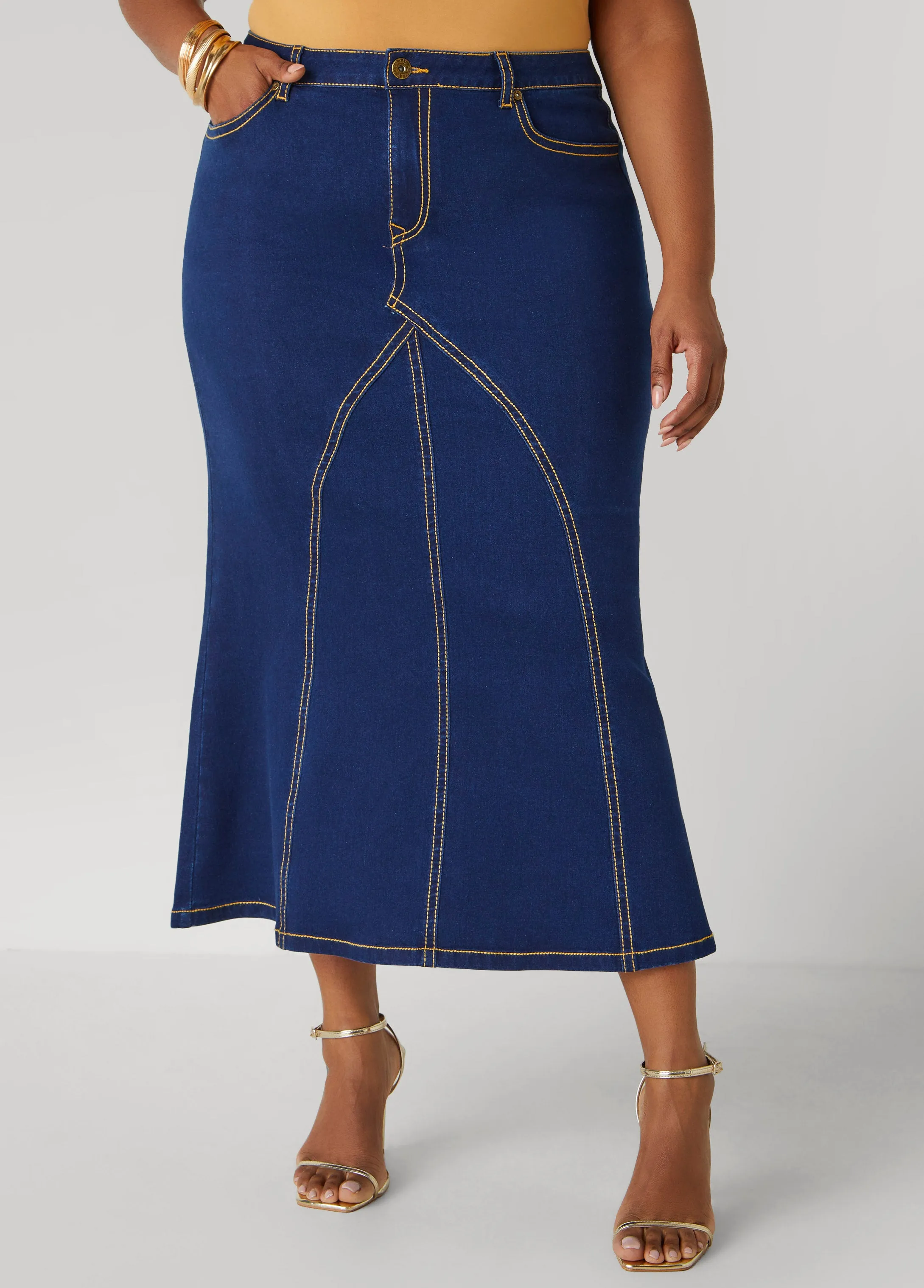 Seam Detailed Maxi Skirt sold by Ashley Stewart