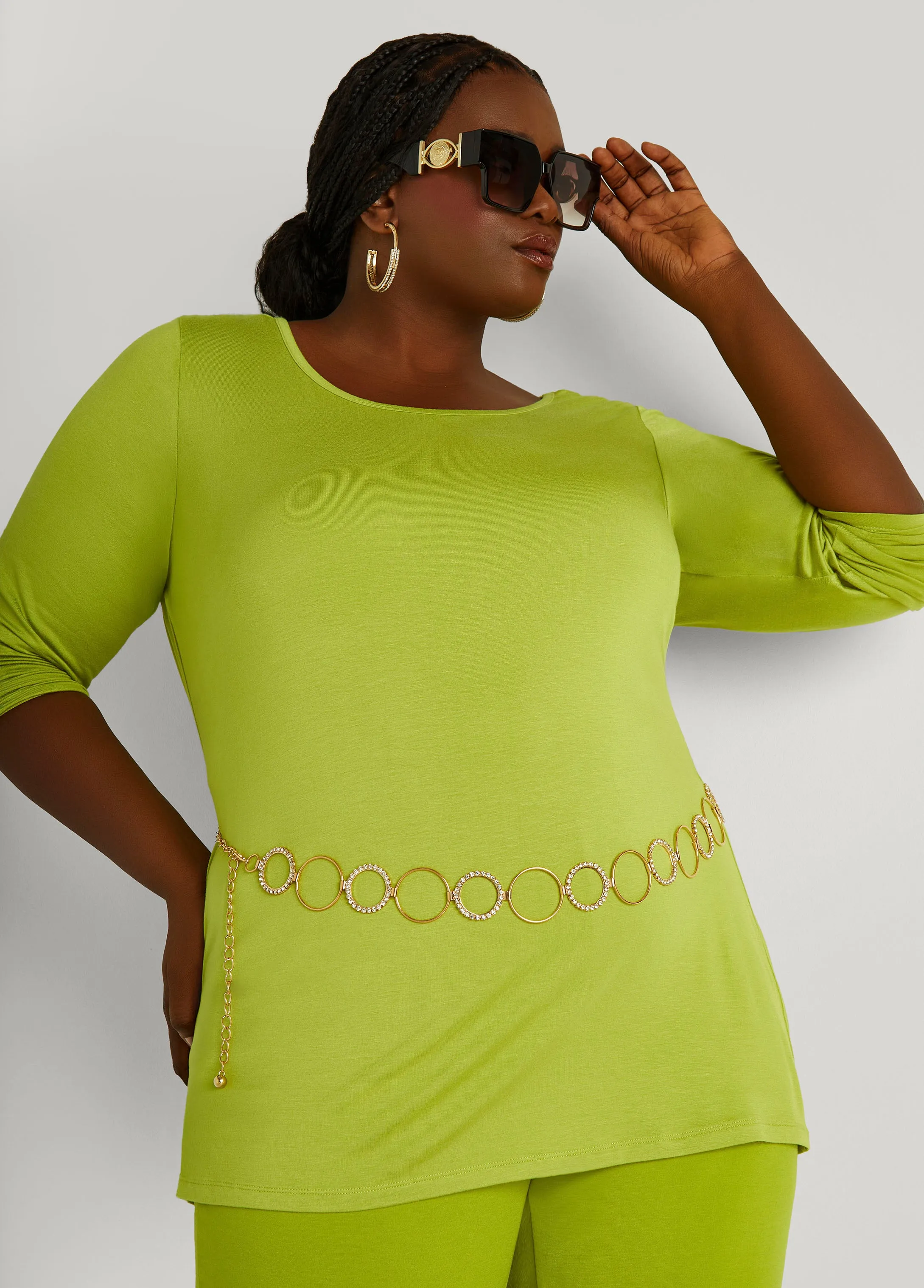 Crystal Circle Chain Belt sold by Ashley Stewart product image thumbnail 2