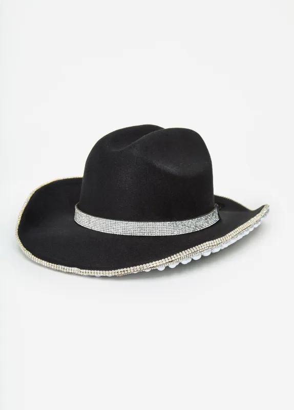 Faux Pearl And Crystal Cowboy Hat sold by Ashley Stewart