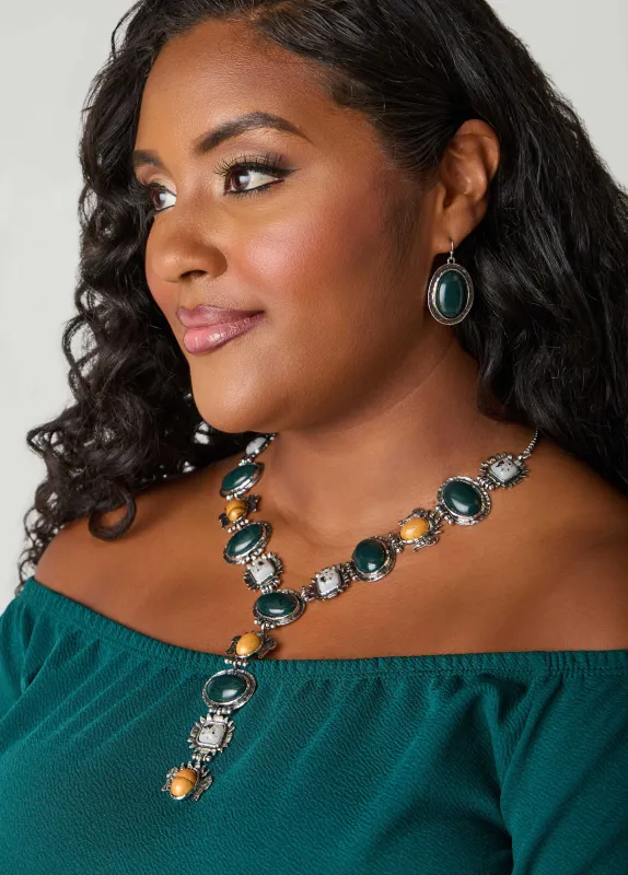 Marbled Stone Necklace Set sold by Ashley Stewart