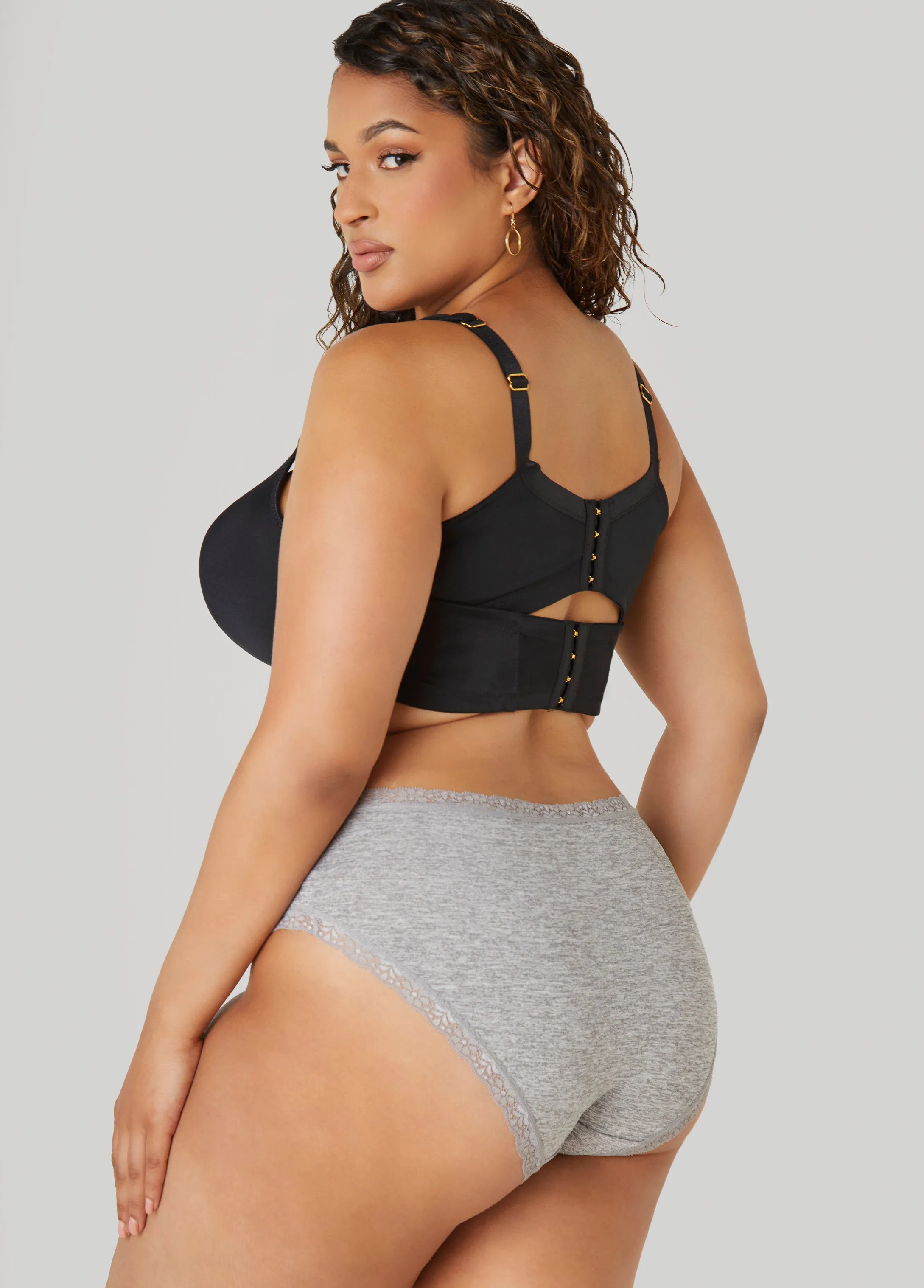 Lace Trimmed Microfiber Hipsters sold by Ashley Stewart product image thumbnail 2