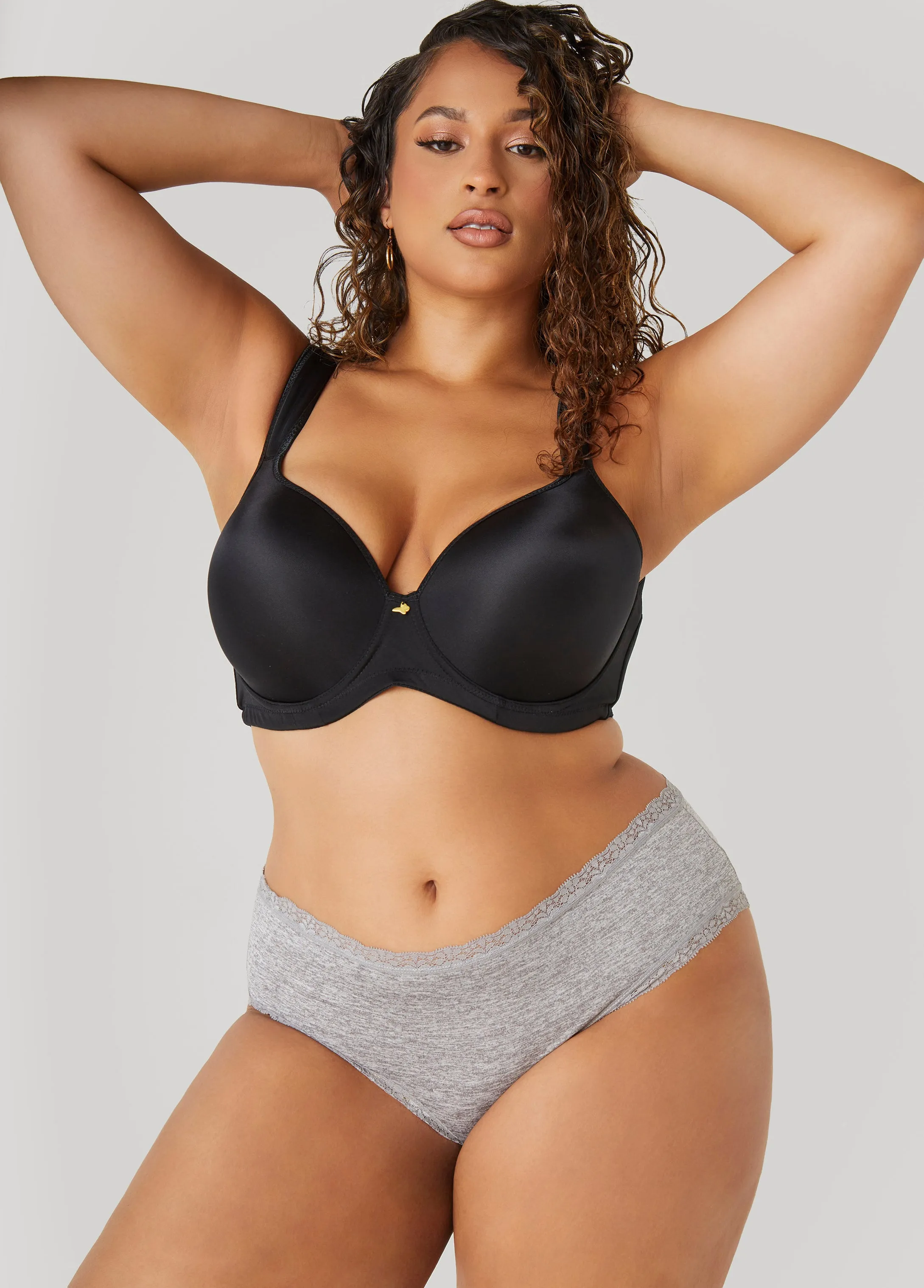 Lace Trimmed Microfiber Hipsters sold by Ashley Stewart product image thumbnail 4