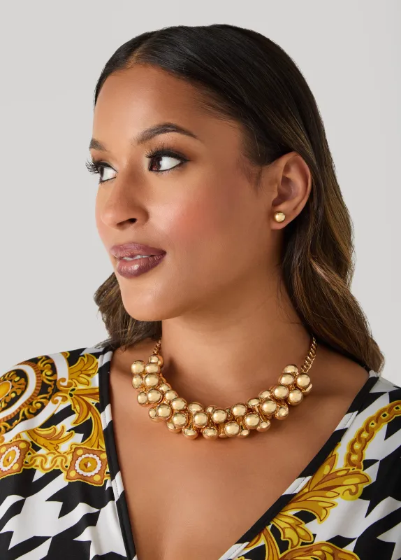 Beaded Gold Tone Necklace Set sold by Ashley Stewart