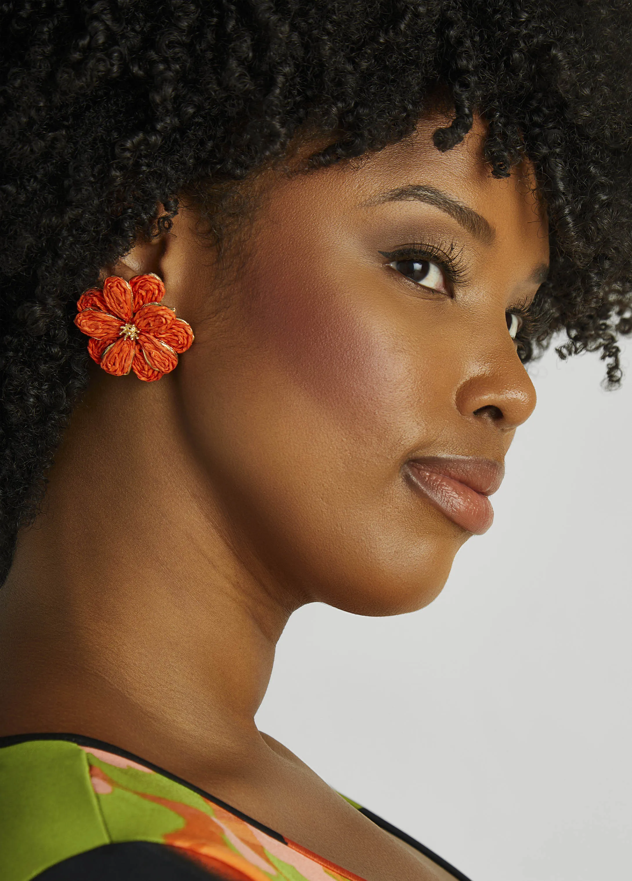 Raffia Flower Earrings sold by Ashley Stewart product image thumbnail 2