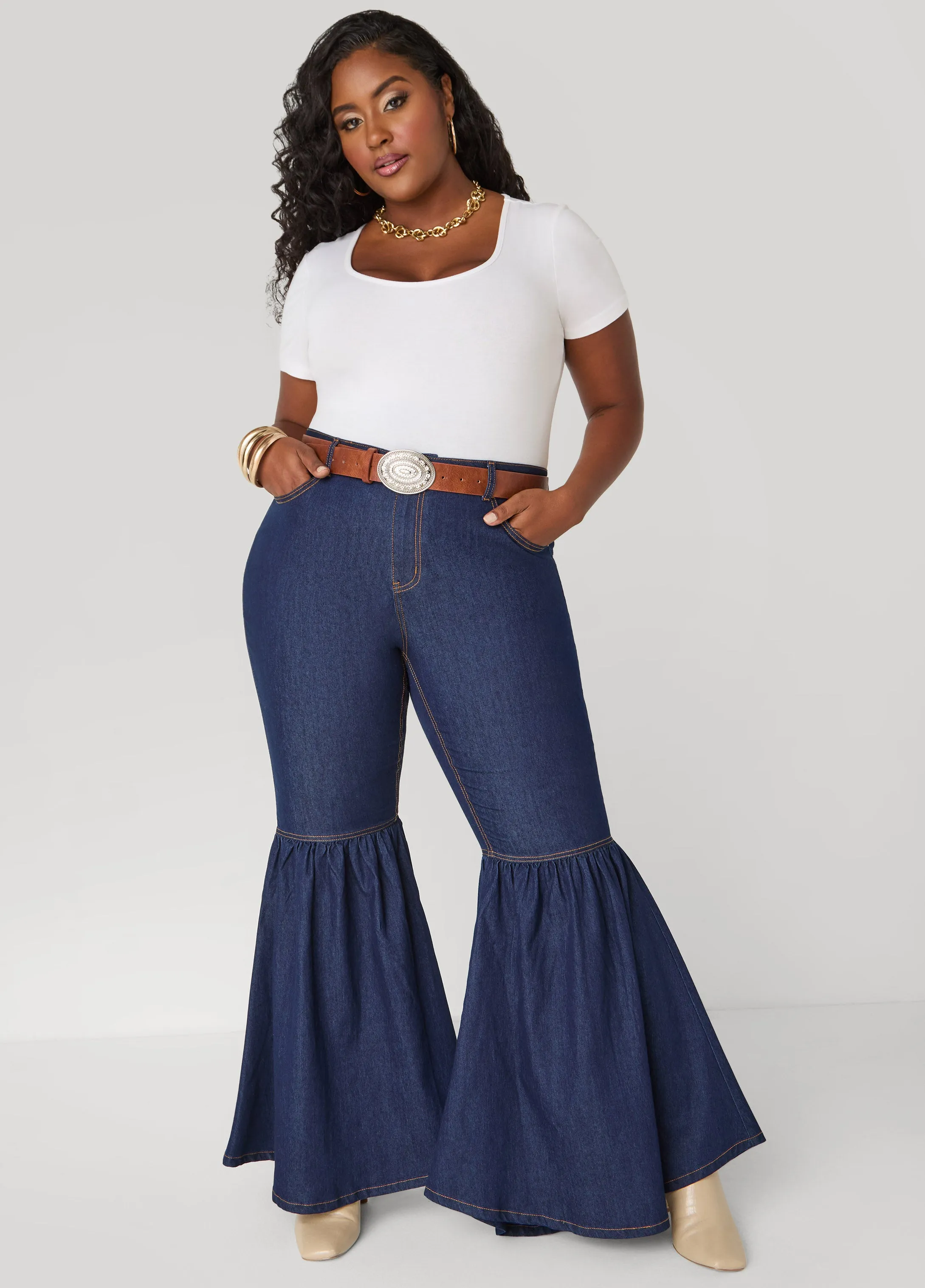 Crystal Oval Buckle Belt sold by Ashley Stewart