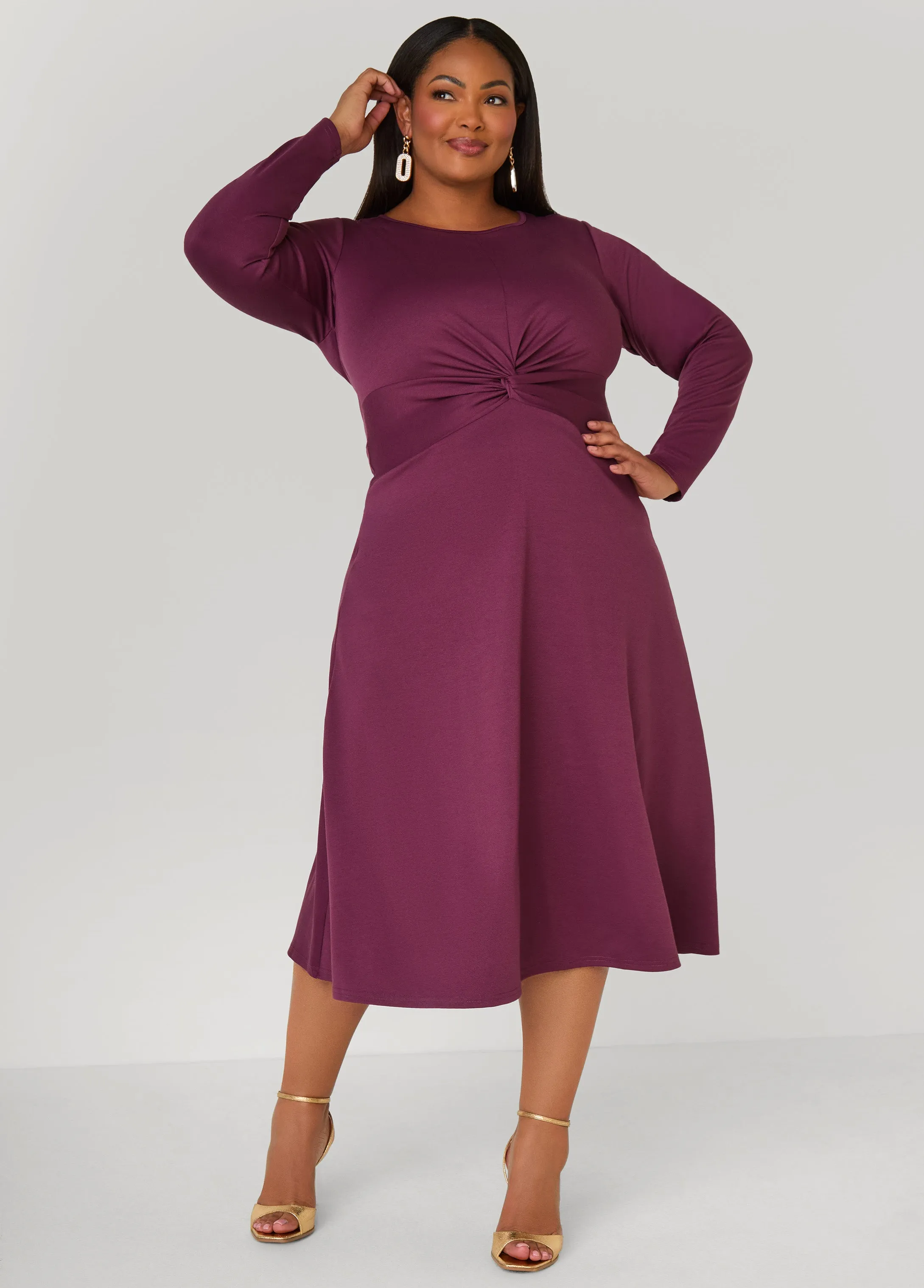 Knotted A Line Midaxi Dress sold by Ashley Stewart
