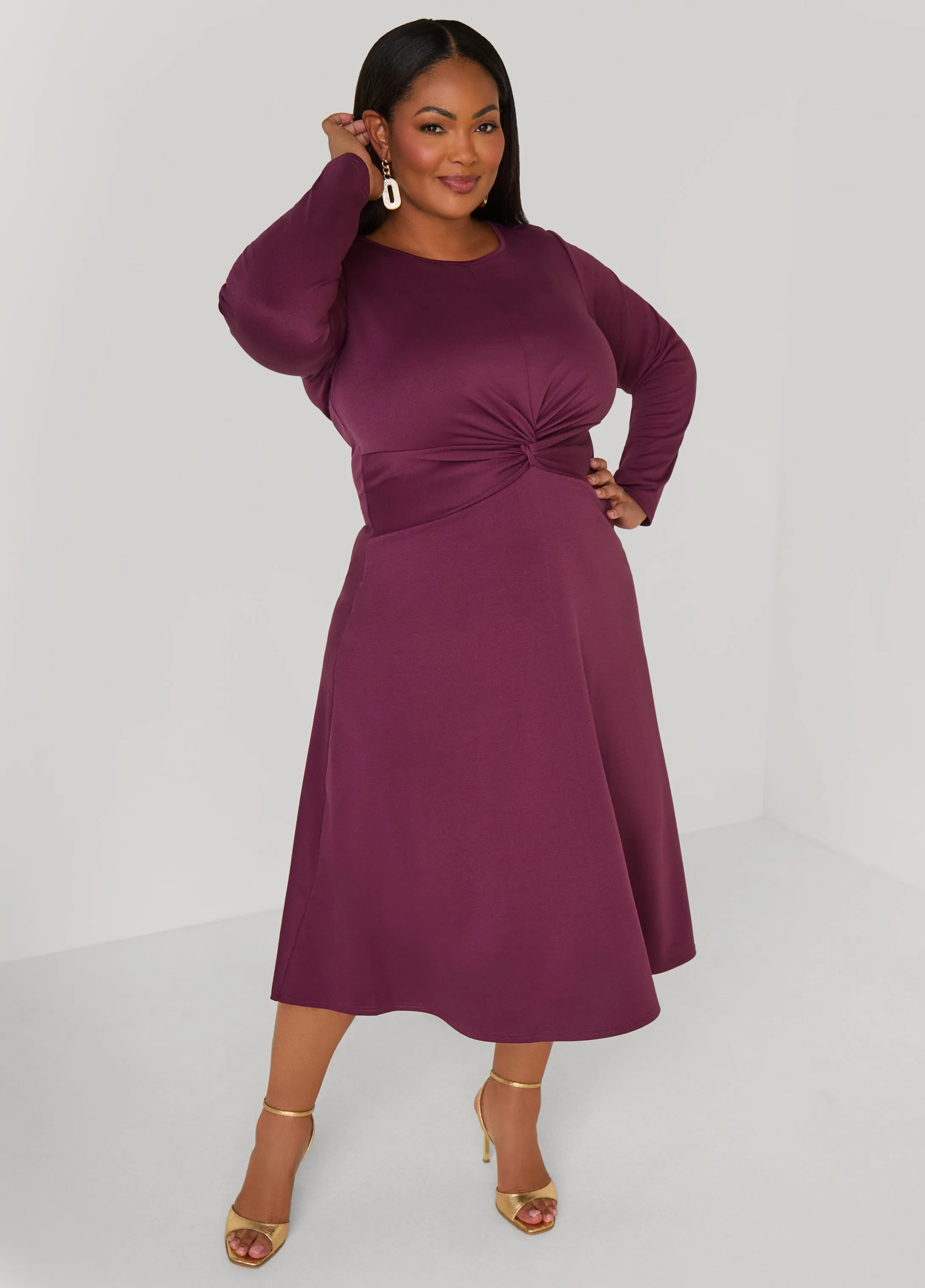 Knotted A Line Midaxi Dress sold by Ashley Stewart product image thumbnail 3