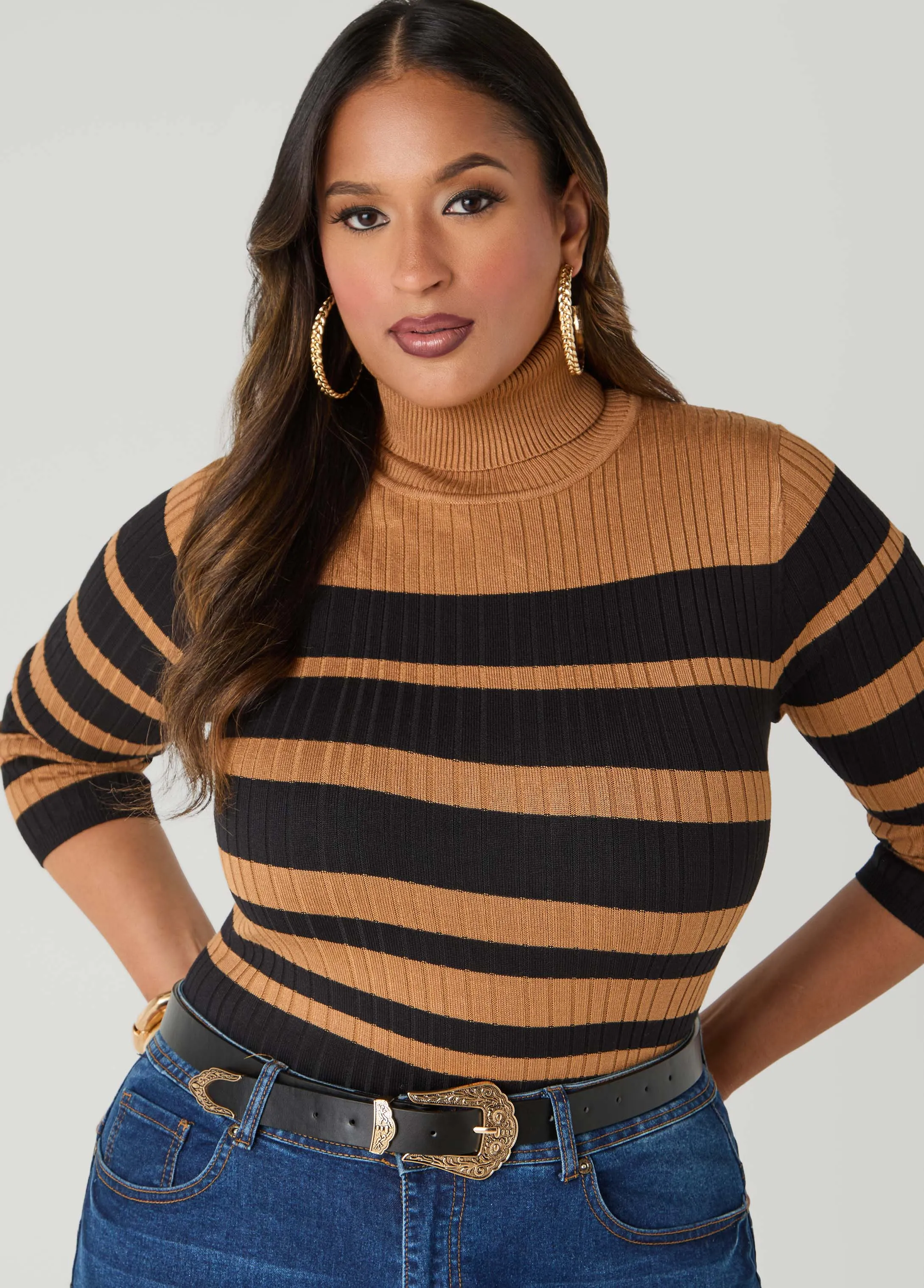 Engraved Buckle Faux Leather Belt sold by Ashley Stewart