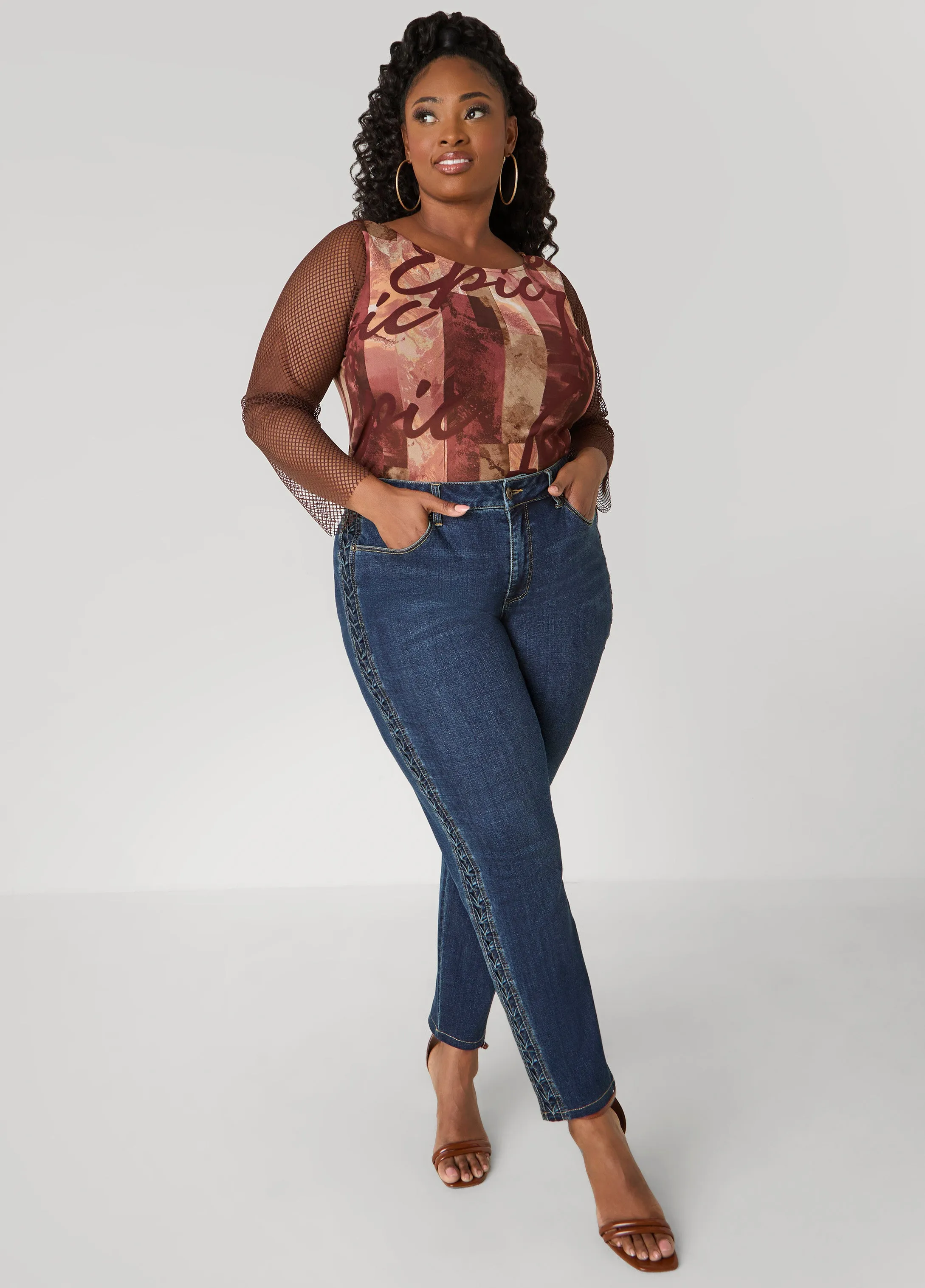 Pleated Skinny Jeans sold by Ashley Stewart