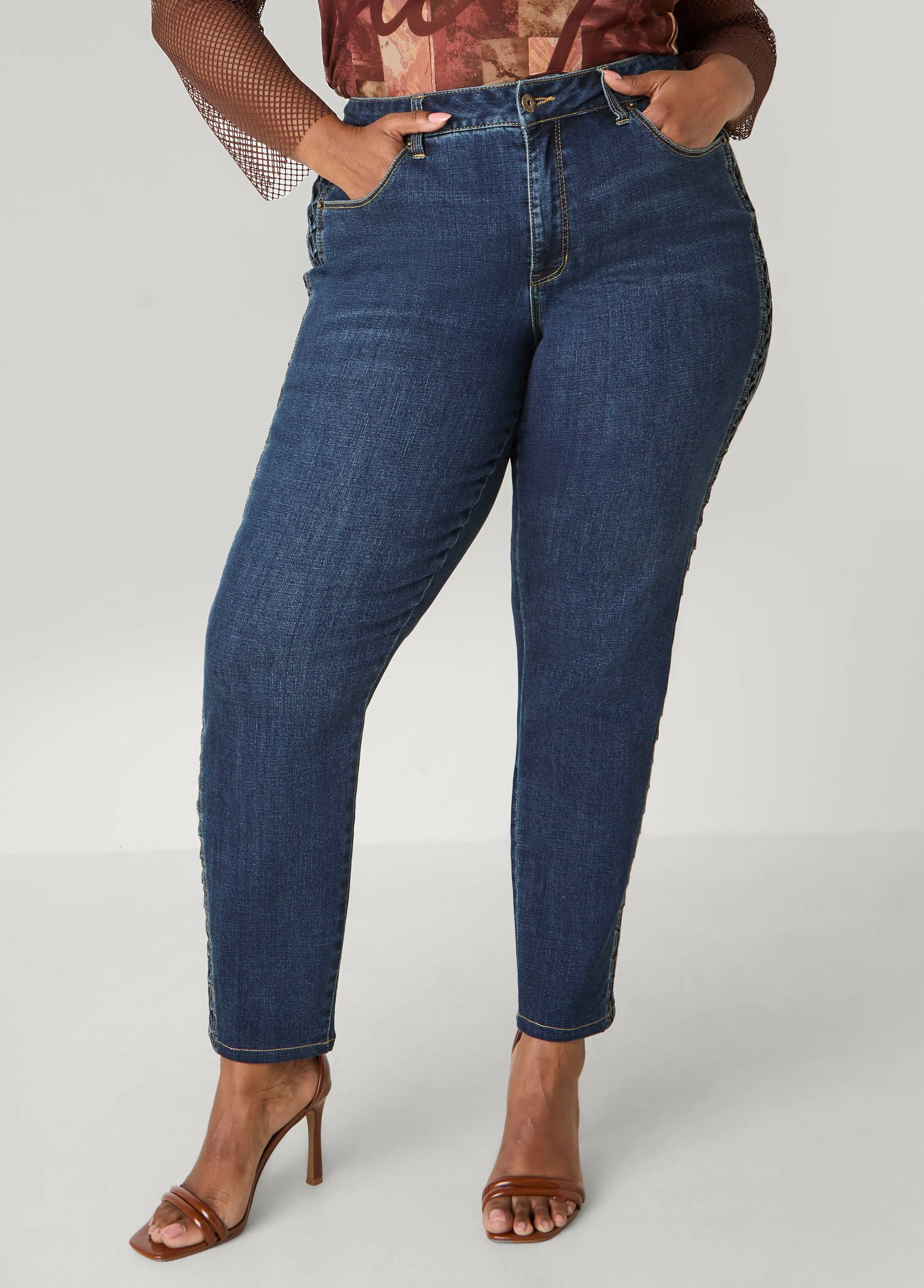 Pleated Skinny Jeans sold by Ashley Stewart product image thumbnail 2