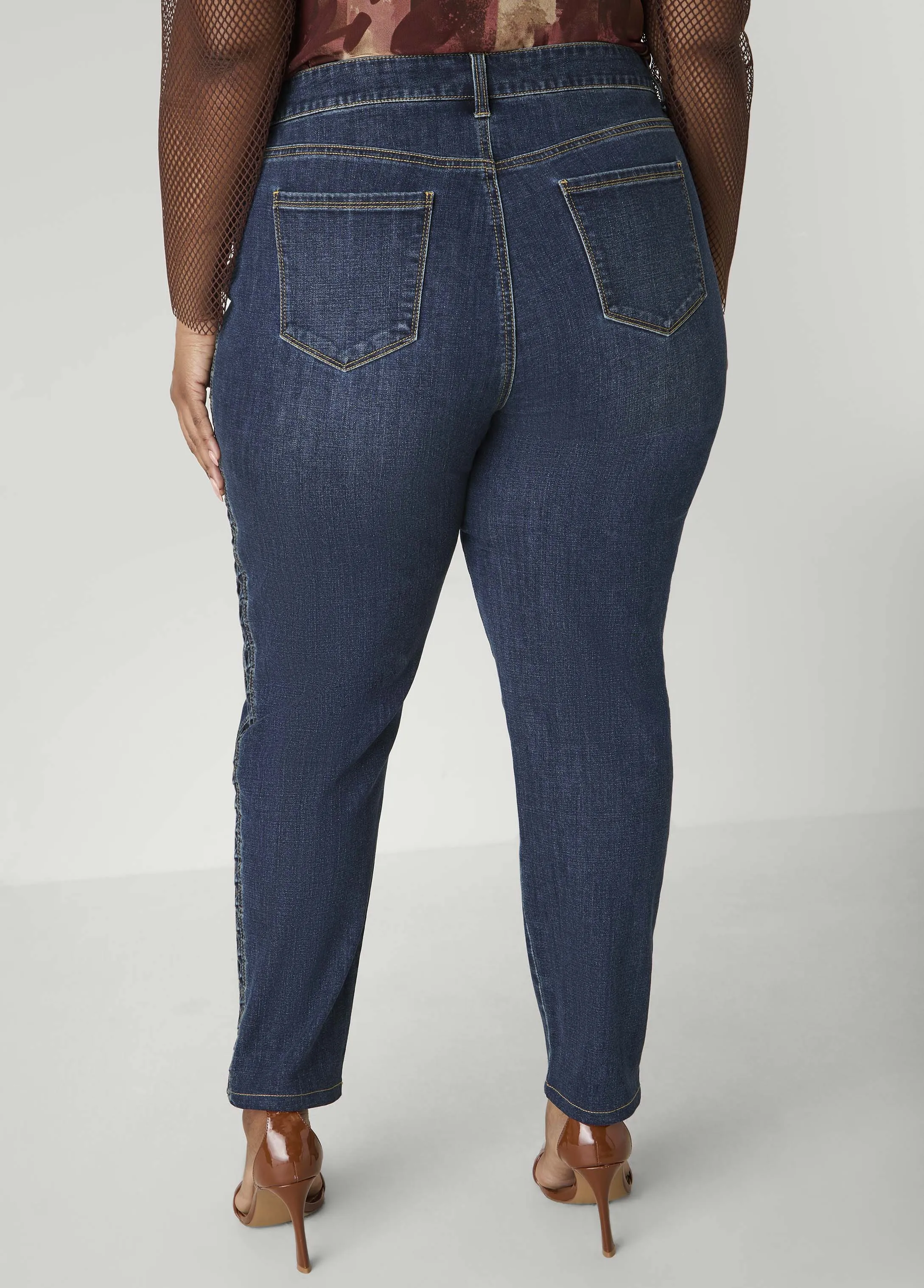 Pleated Skinny Jeans sold by Ashley Stewart product image thumbnail 4