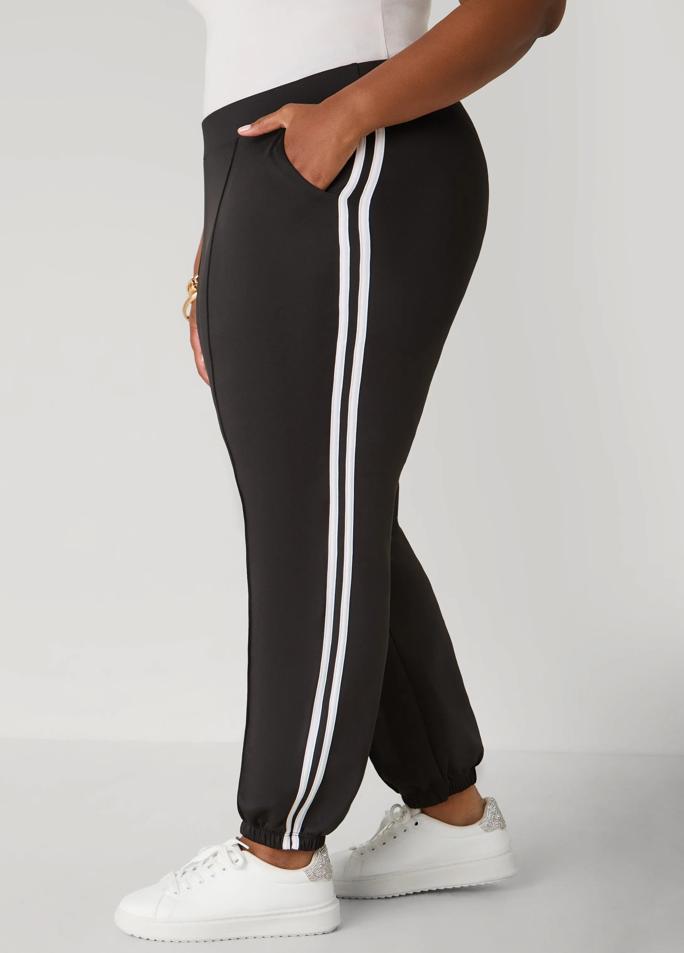 Striped Joggers sold by Ashley Stewart product image thumbnail 3