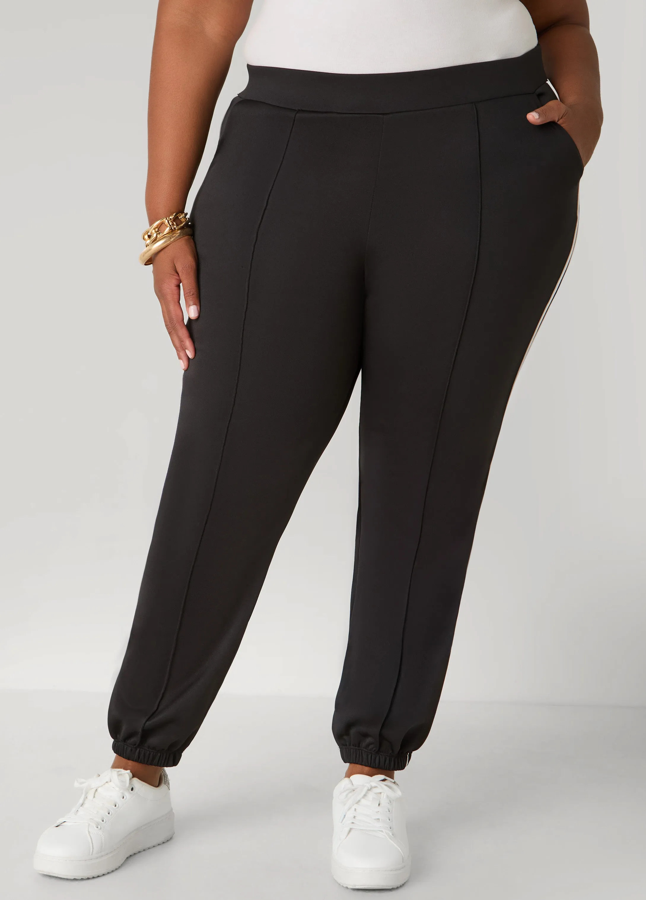 Striped Joggers sold by Ashley Stewart product image thumbnail 4