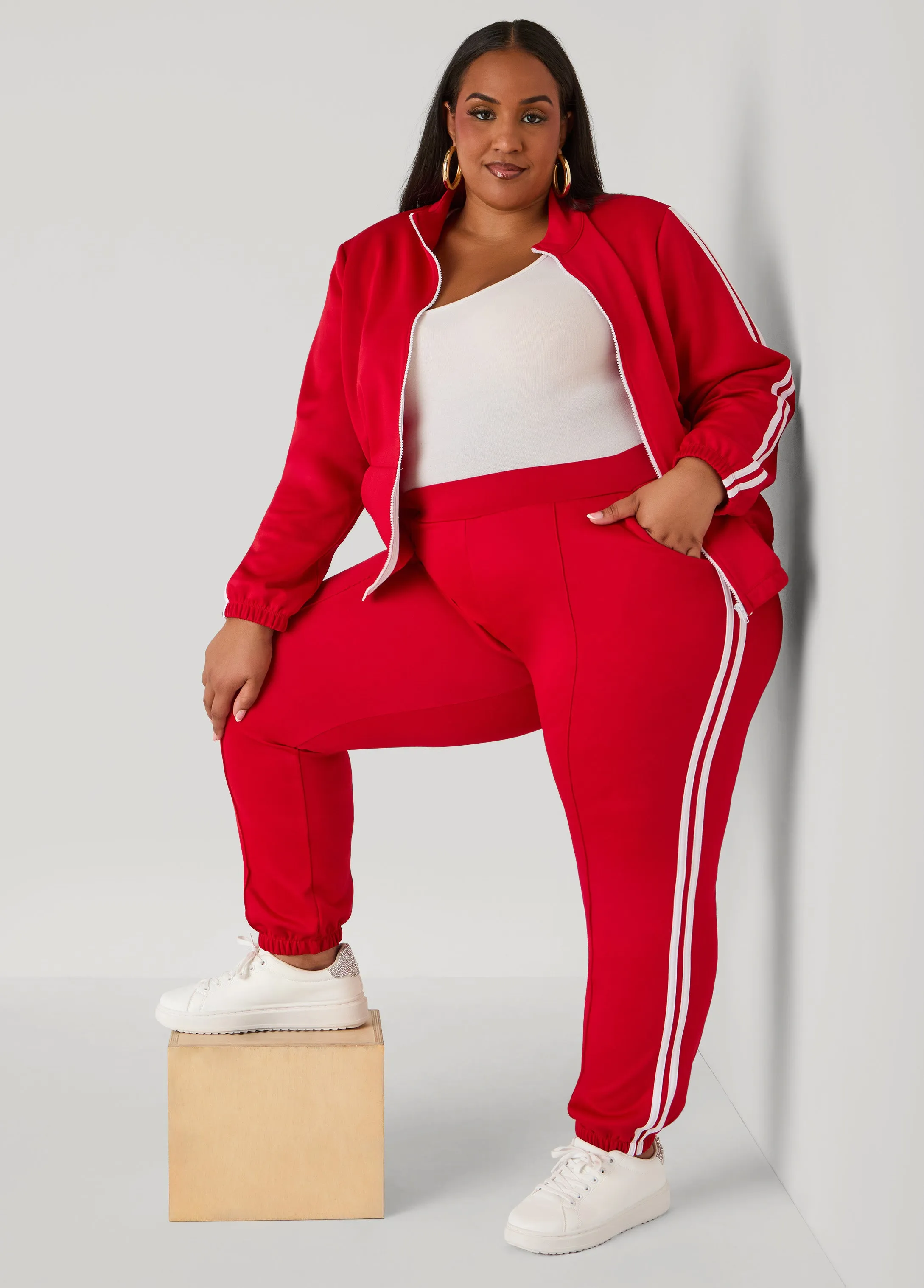 Striped Joggers sold by Ashley Stewart product image thumbnail 5