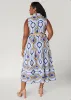 Geo Print Maxi Shirtdress sold by Ashley Stewart