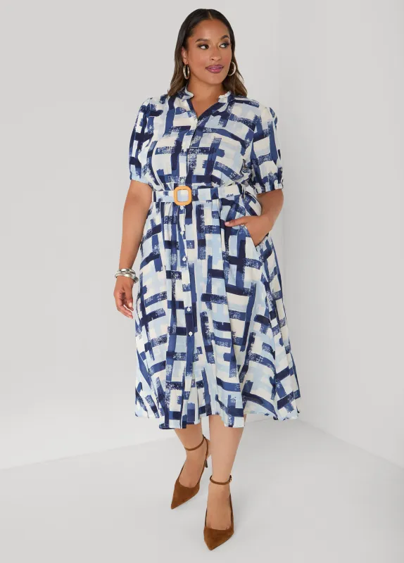 Plaid Cotton Shirtdress sold by Ashley Stewart