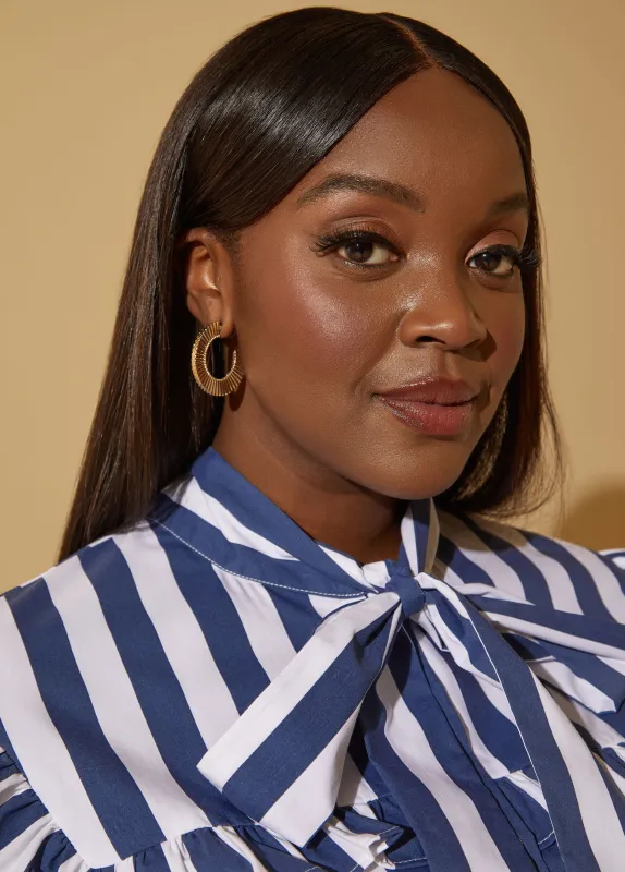 Textured Hoop Earrings sold by Ashley Stewart