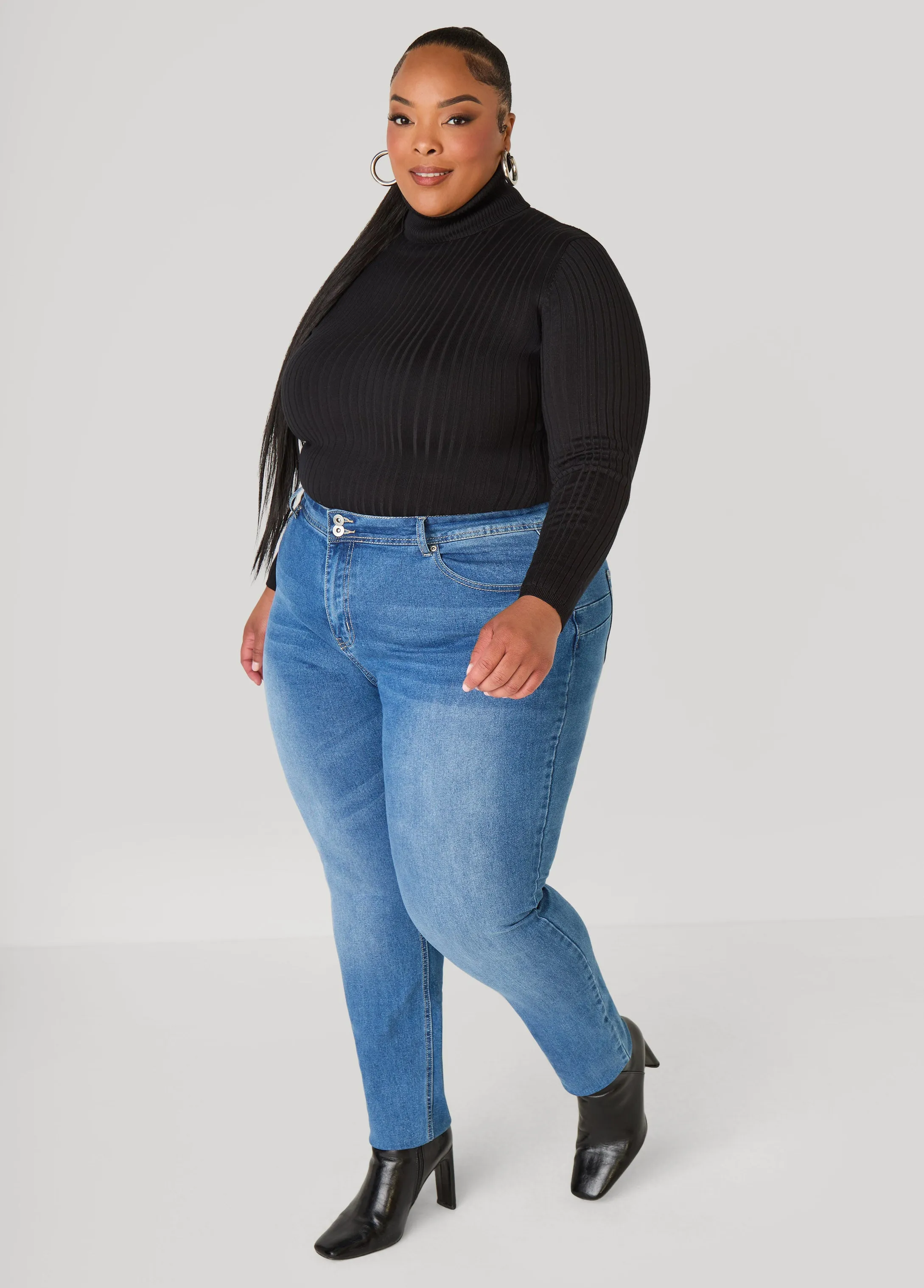 Turtleneck Ribbed Sweater sold by Ashley Stewart product image thumbnail 3