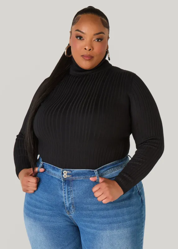 Turtleneck Ribbed Sweater sold by Ashley Stewart