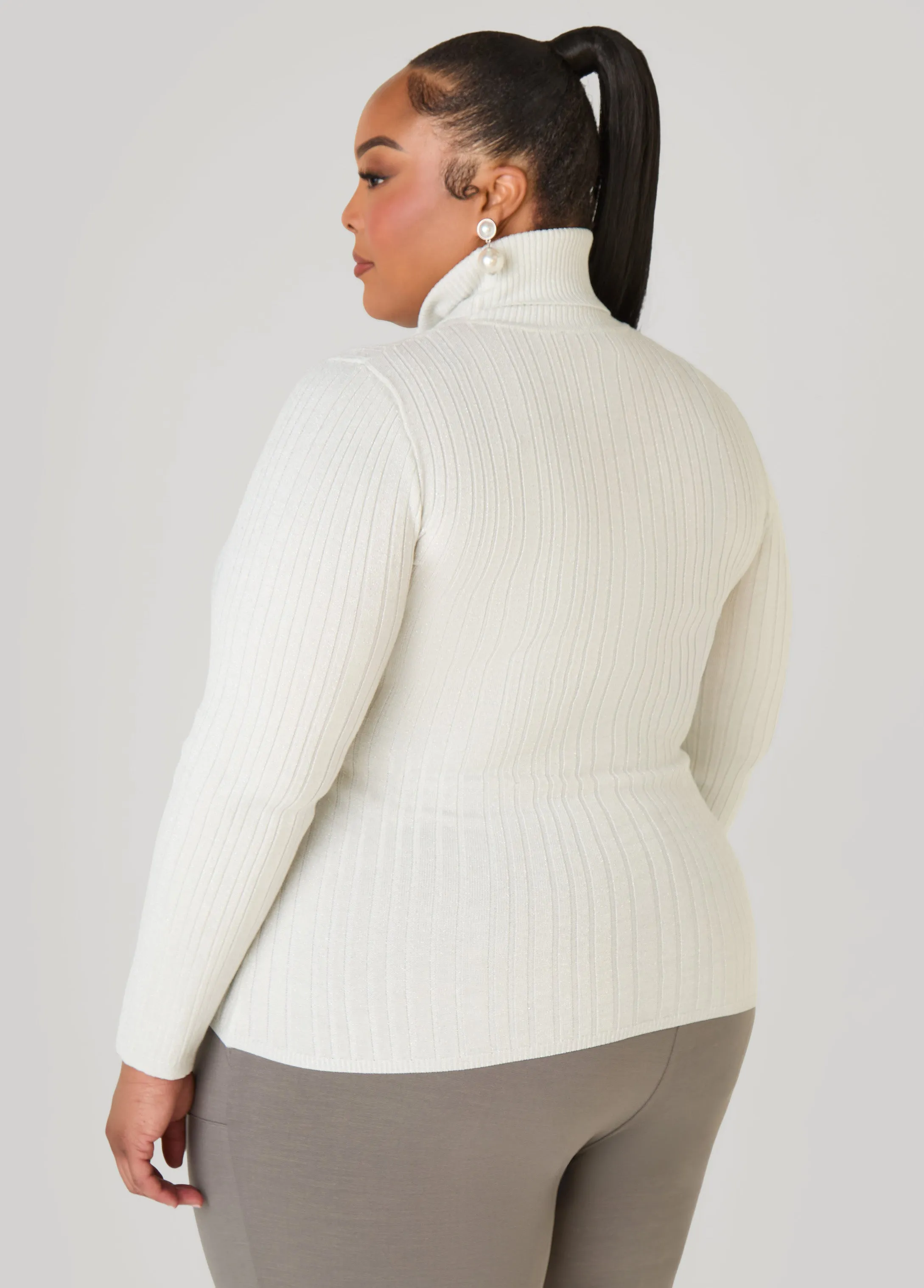 Ribbed Lurex™ Sweater sold by Ashley Stewart product image thumbnail 2