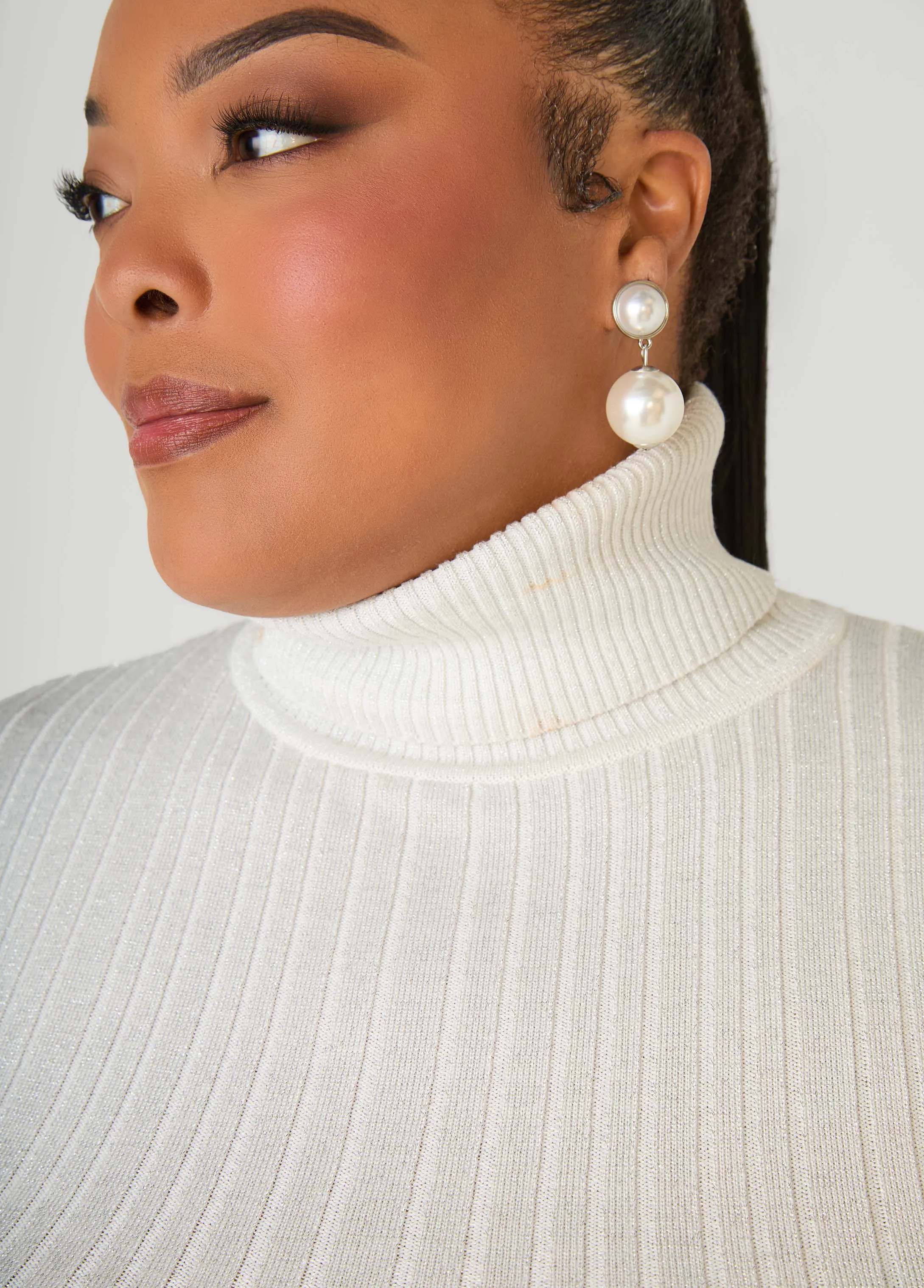 Ribbed Lurex™ Sweater sold by Ashley Stewart product image thumbnail 4