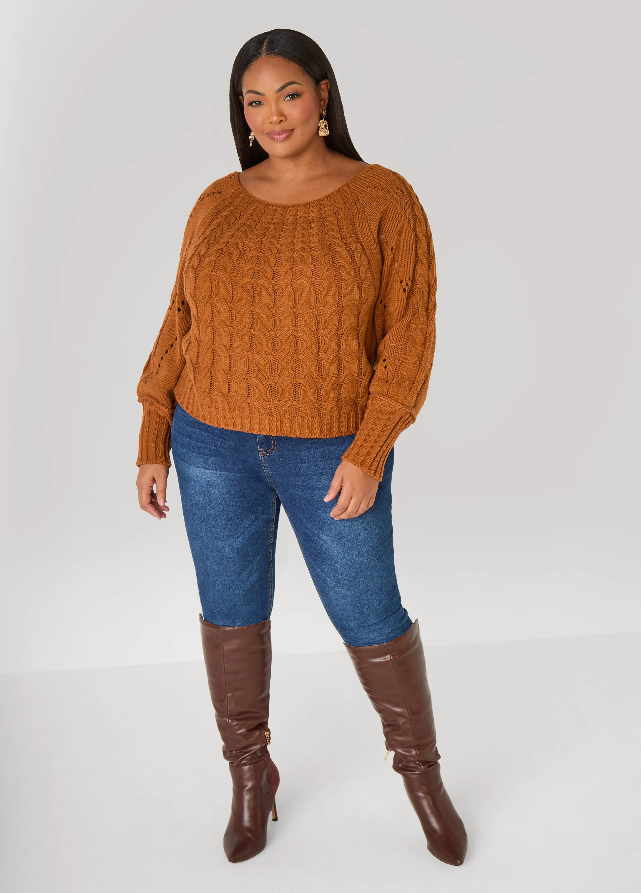 Cable Knit Sweater sold by Ashley Stewart product image thumbnail 3