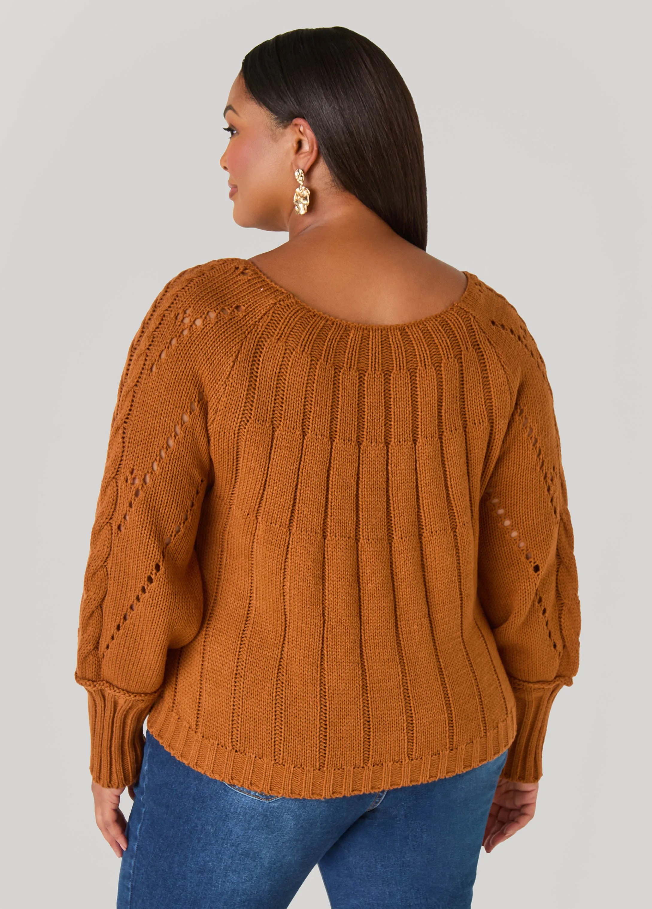 Cable Knit Sweater sold by Ashley Stewart product image thumbnail 2