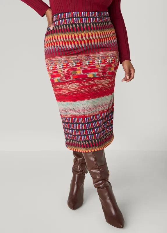 Abstract Print Pencil Skirt sold by Ashley Stewart