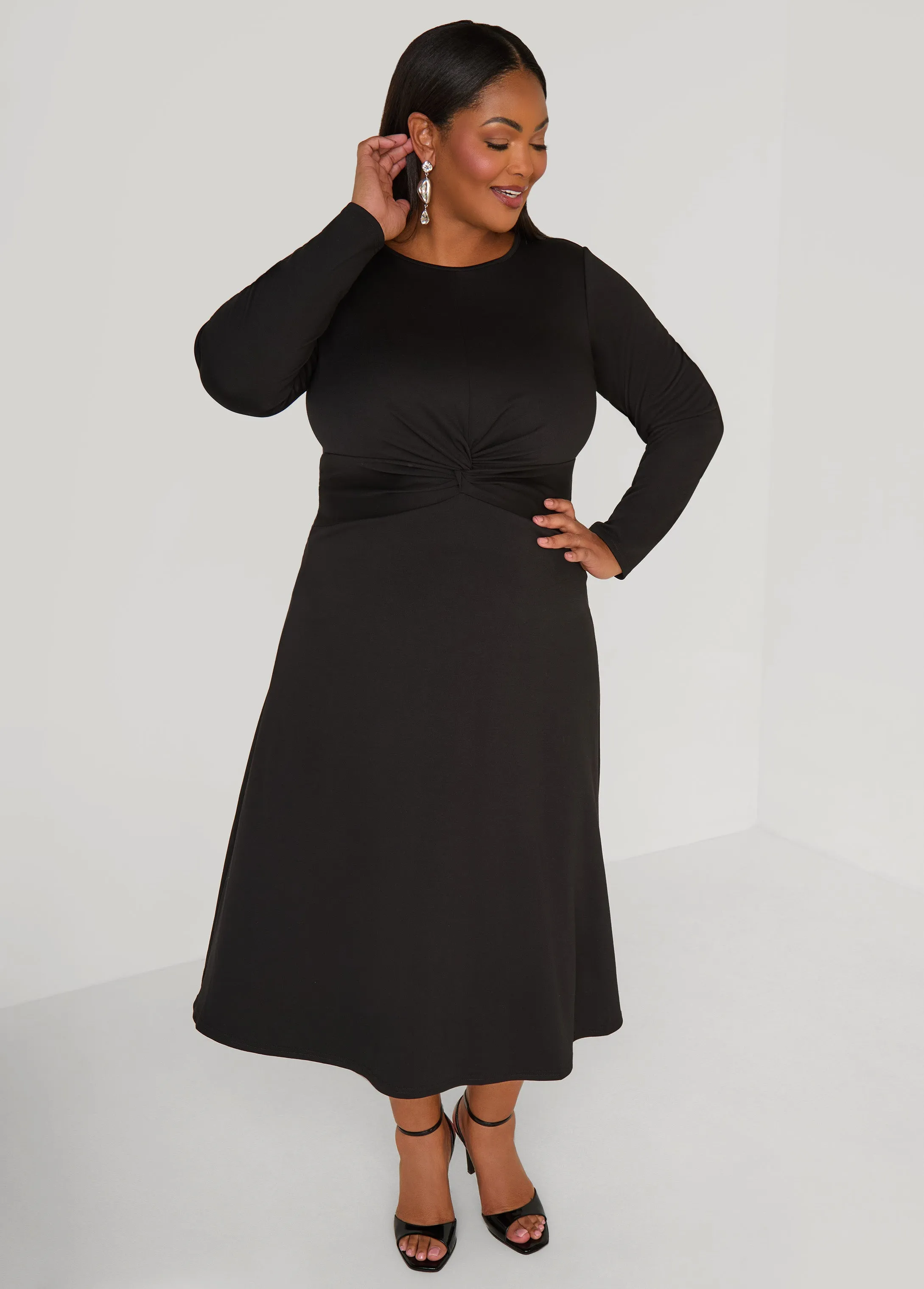 Knotted Midaxi A Line Dress sold by Ashley Stewart