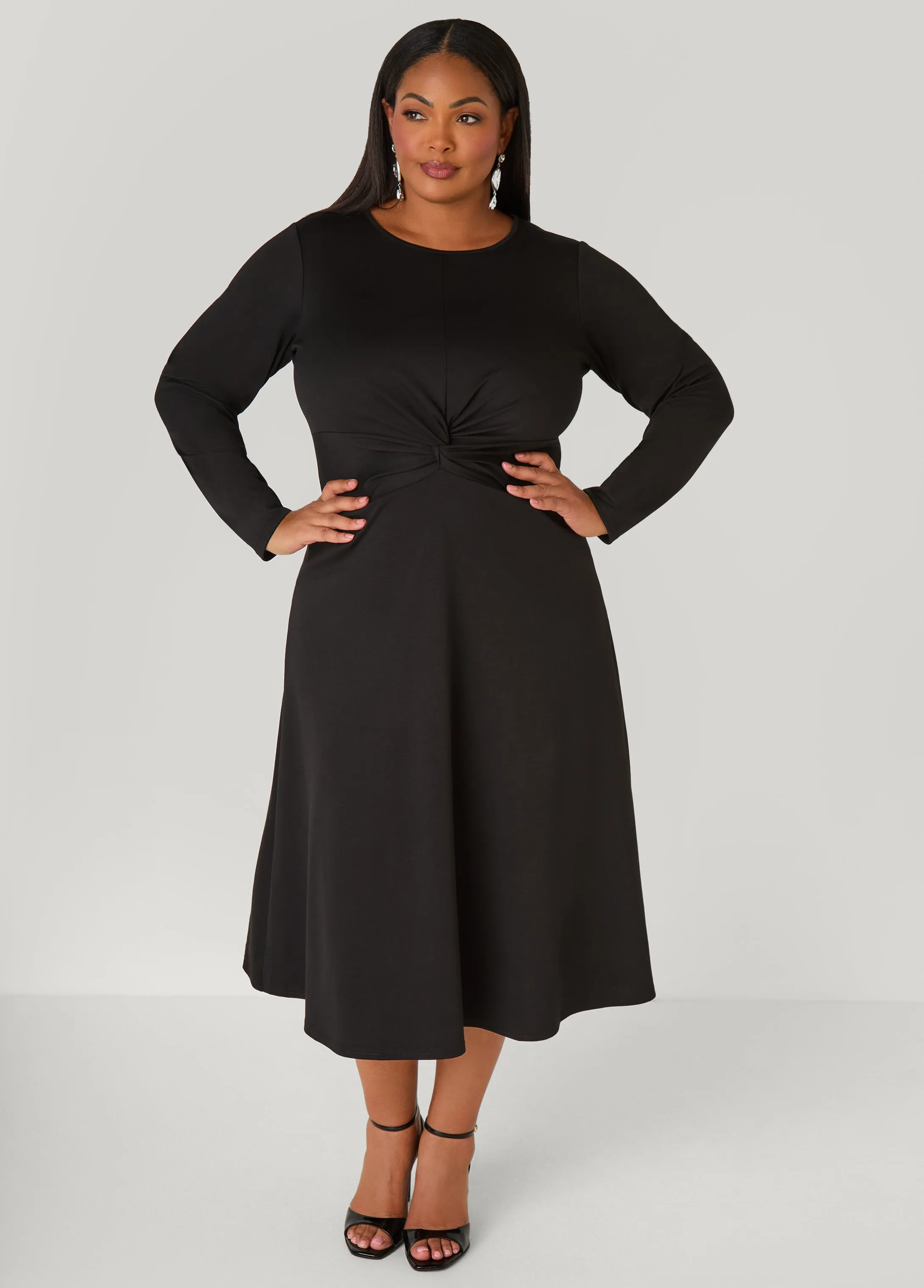 Knotted Midaxi A Line Dress sold by Ashley Stewart product image thumbnail 3