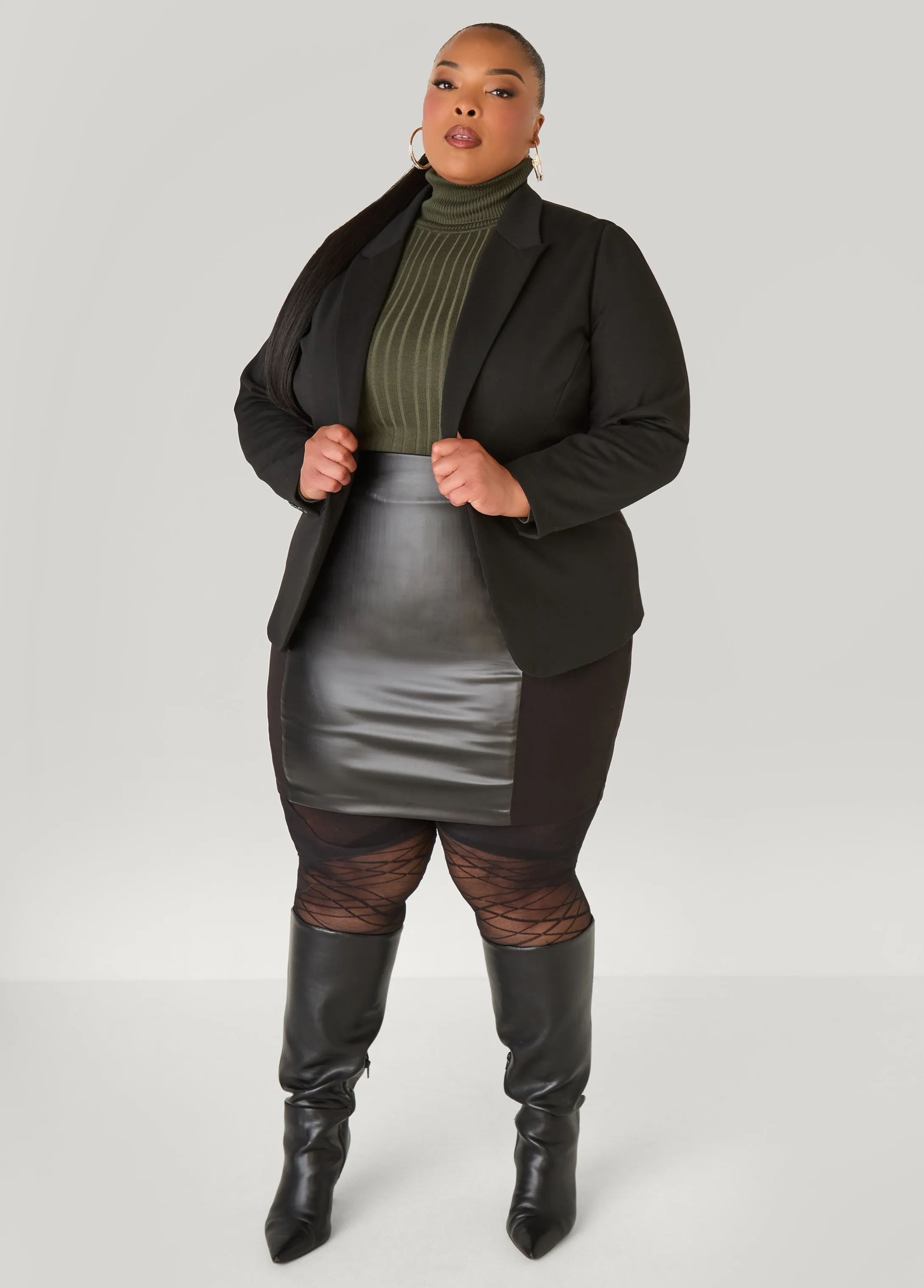 Turtleneck Ribbed Knit Sweater sold by Ashley Stewart product image thumbnail 3