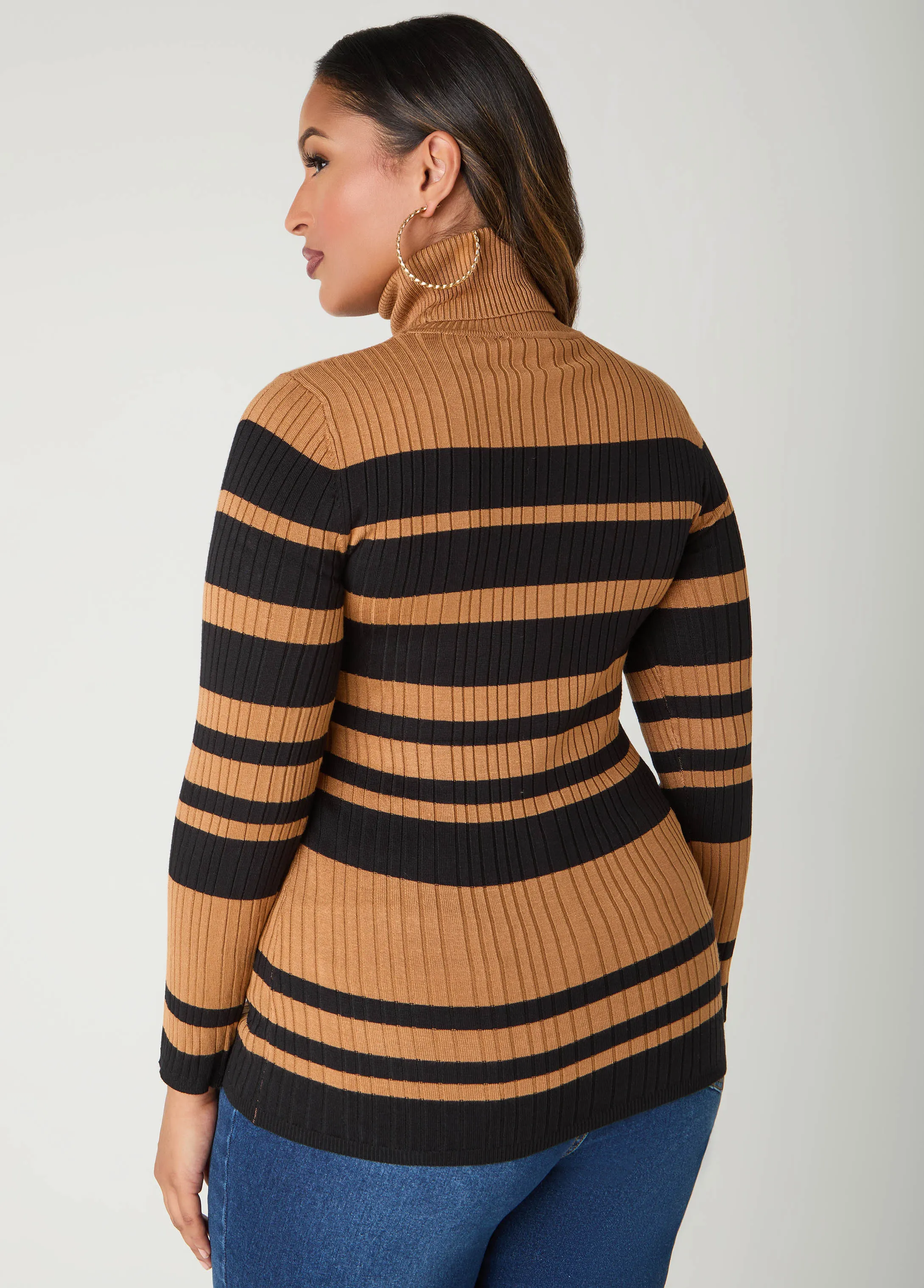 Striped Turtleneck Sweater sold by Ashley Stewart product image thumbnail 2
